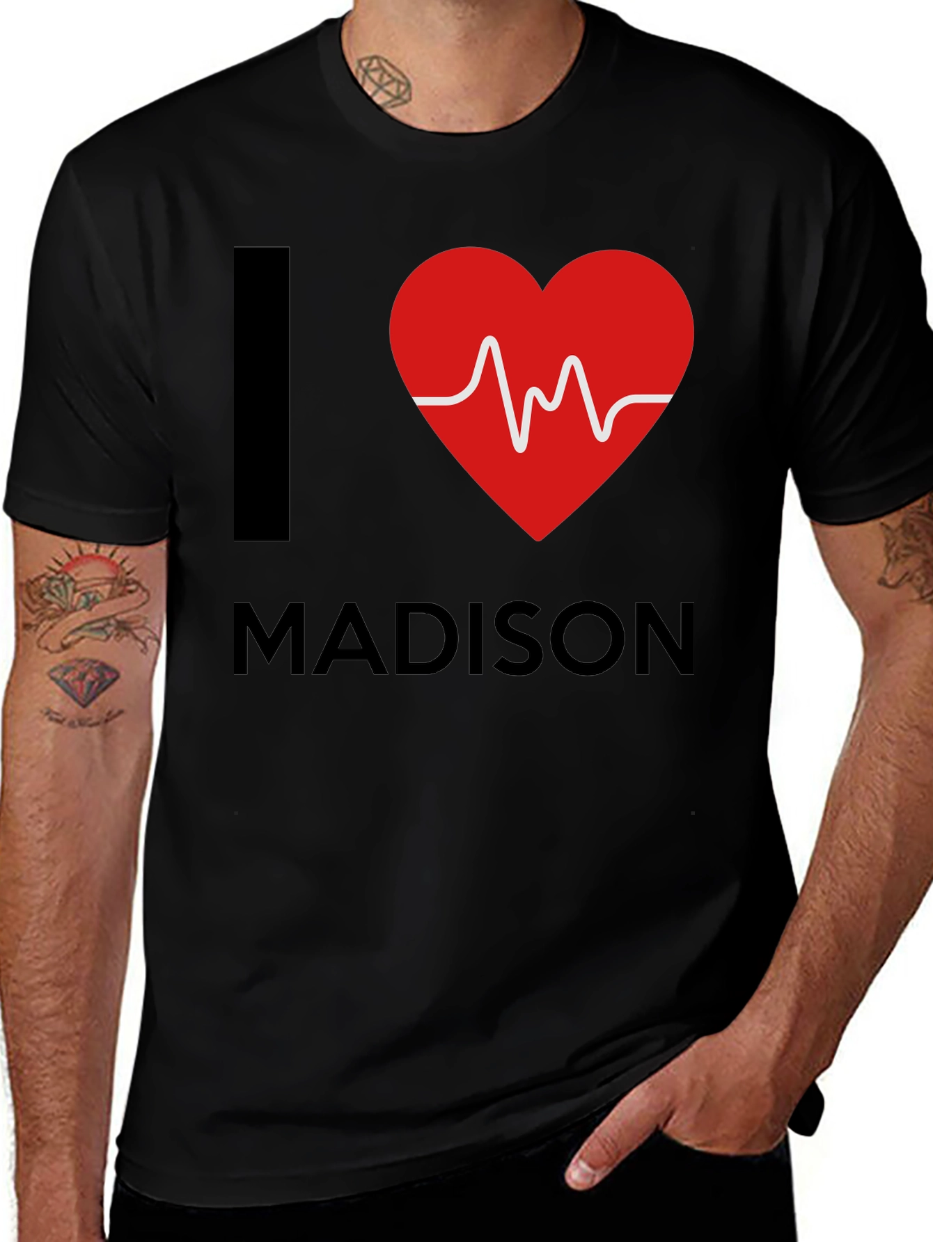 I Heart Madison Graphic T-Shirt - Black Cotton Tee