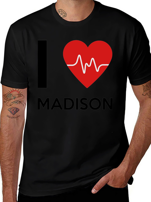 I Heart Madison Graphic T-Shirt - Black Cotton Tee