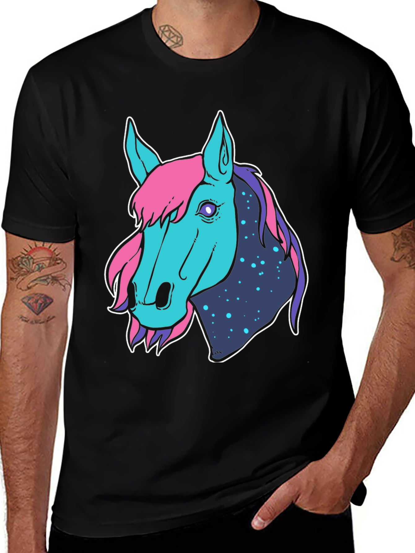 Cosmic Horse Graphic Tee - Stylish & Unique