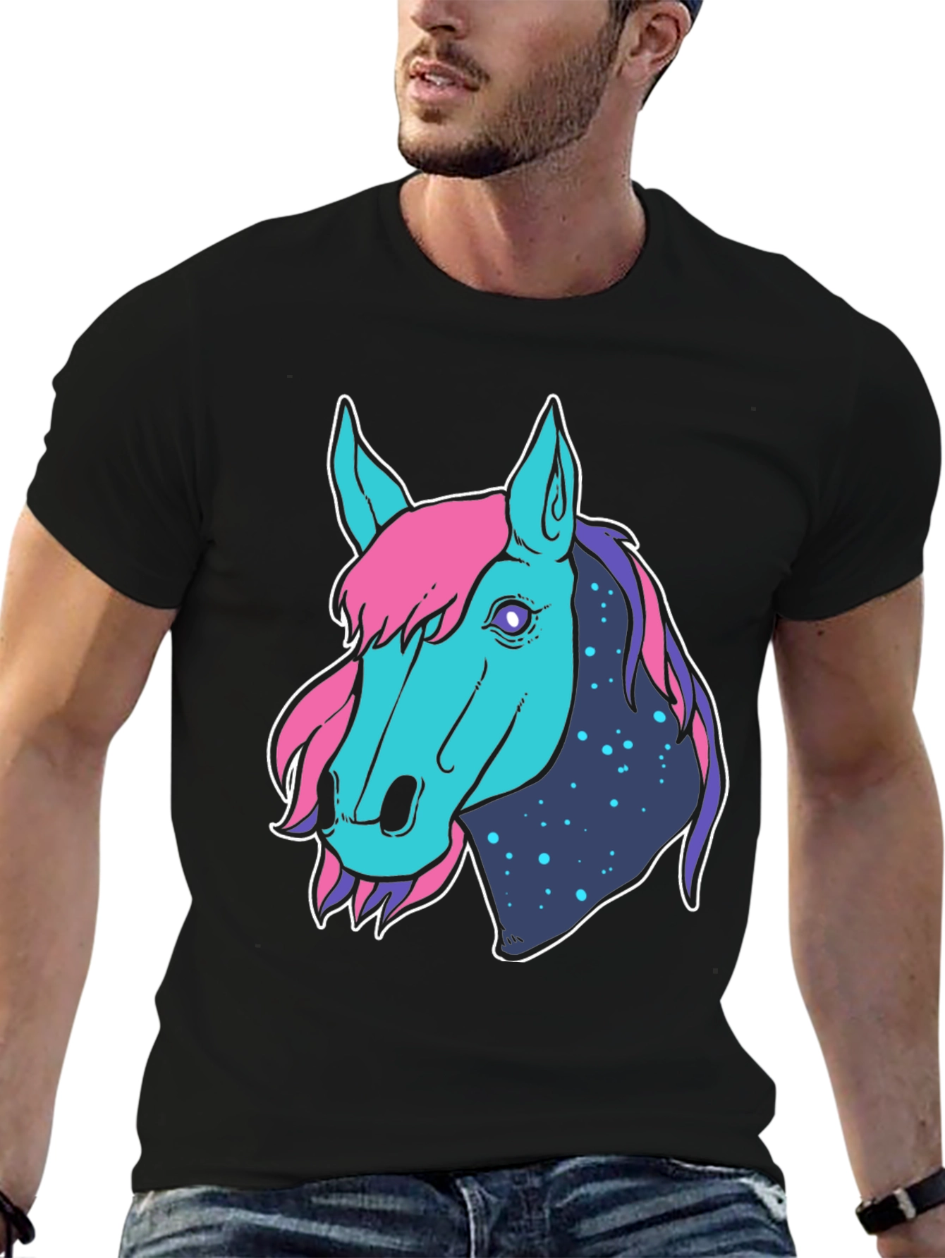 Cosmic Horse Graphic Tee - Stylish & Unique