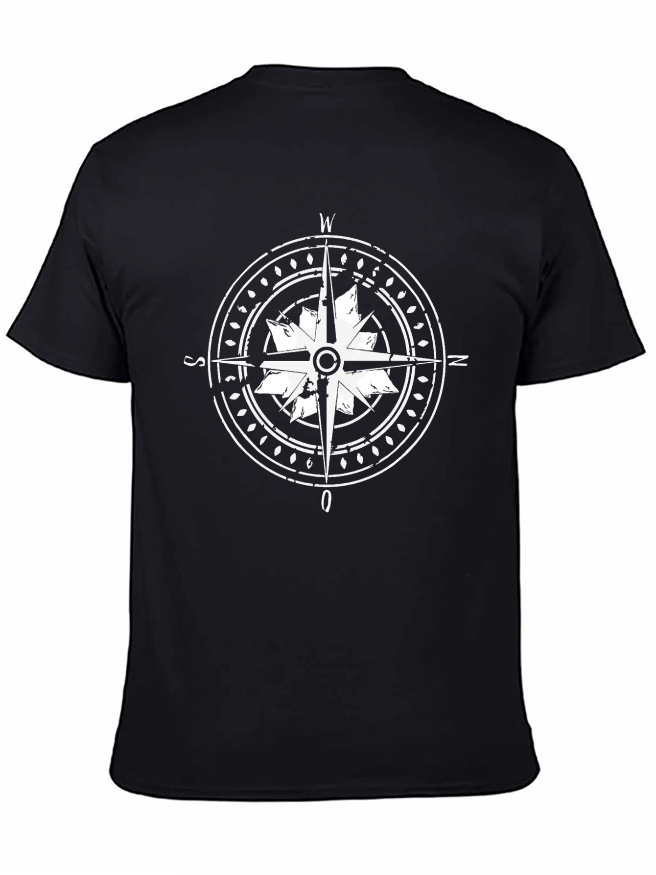 Nautical Compass Graphic Black T-Shirt