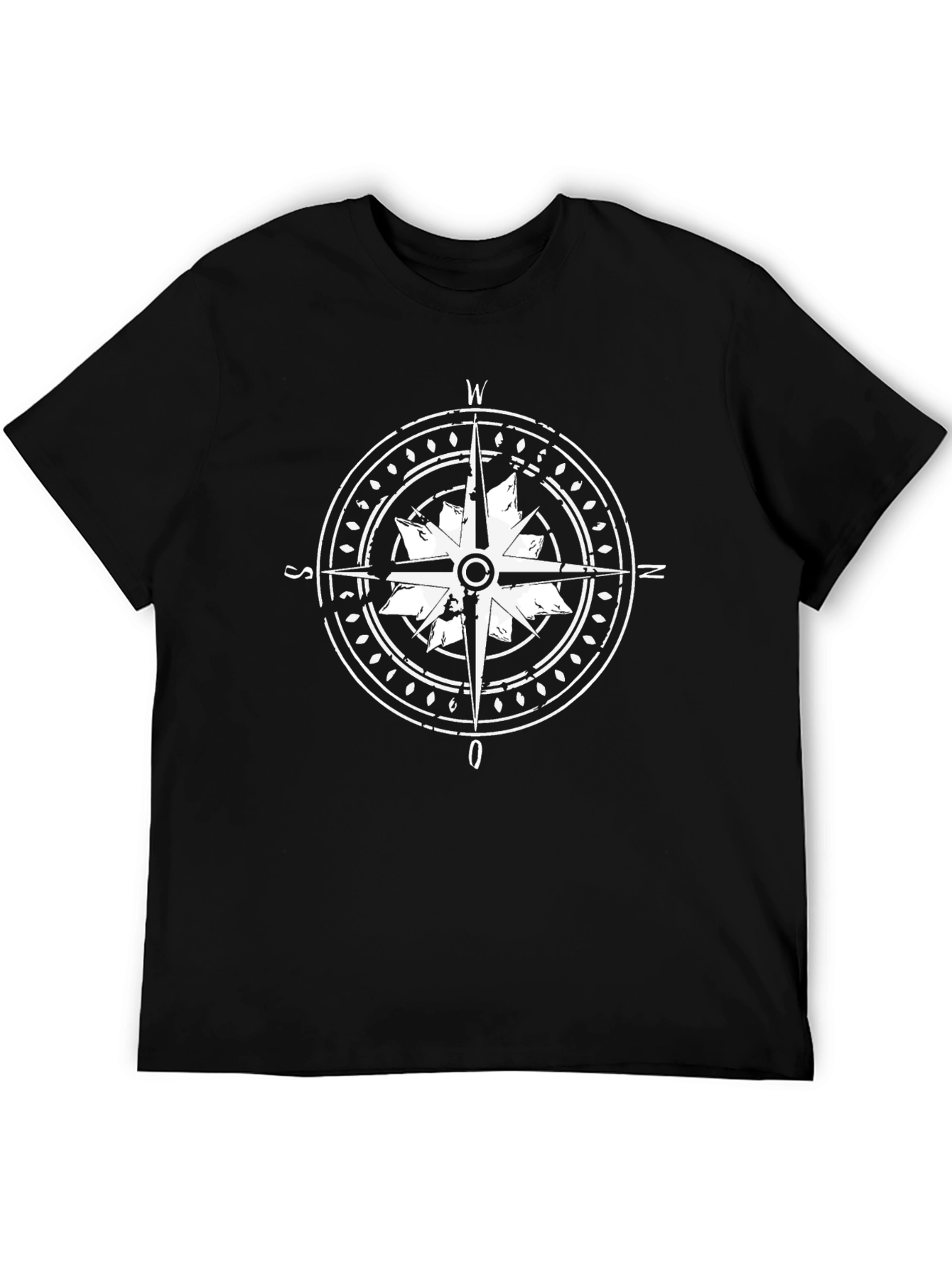 Nautical Compass Graphic Black T-Shirt
