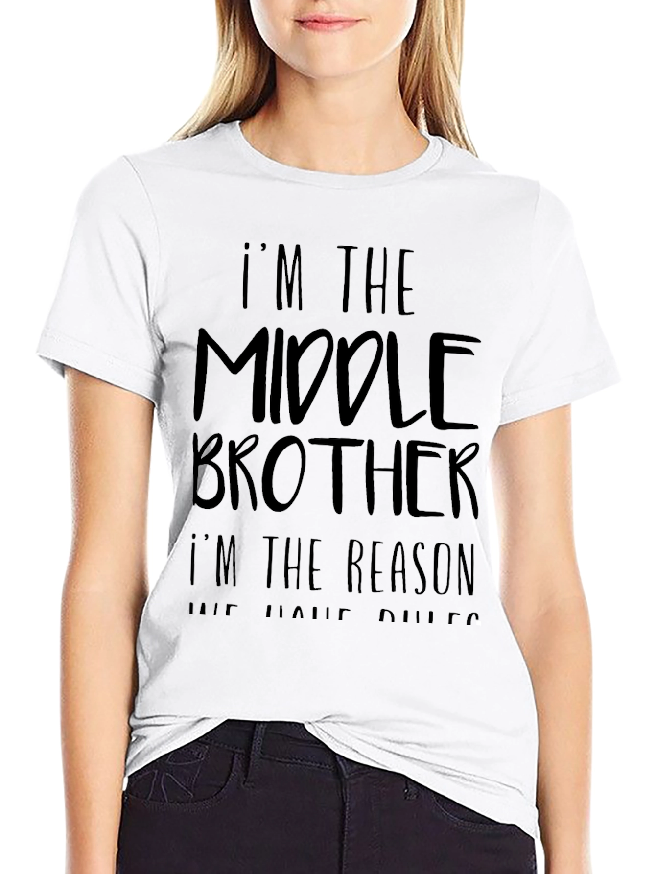 Im the Middle Brother Mens Black T-Shirt
