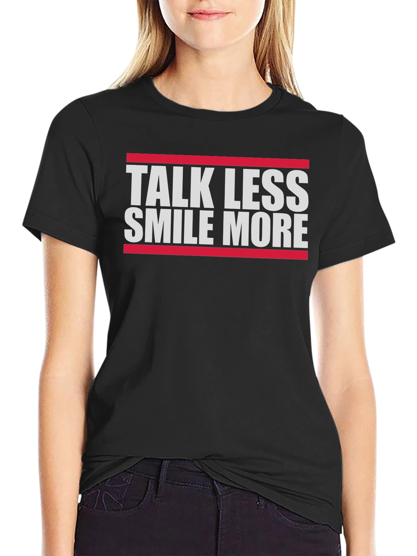 Talk Less Smile More Graphic Tee - Black