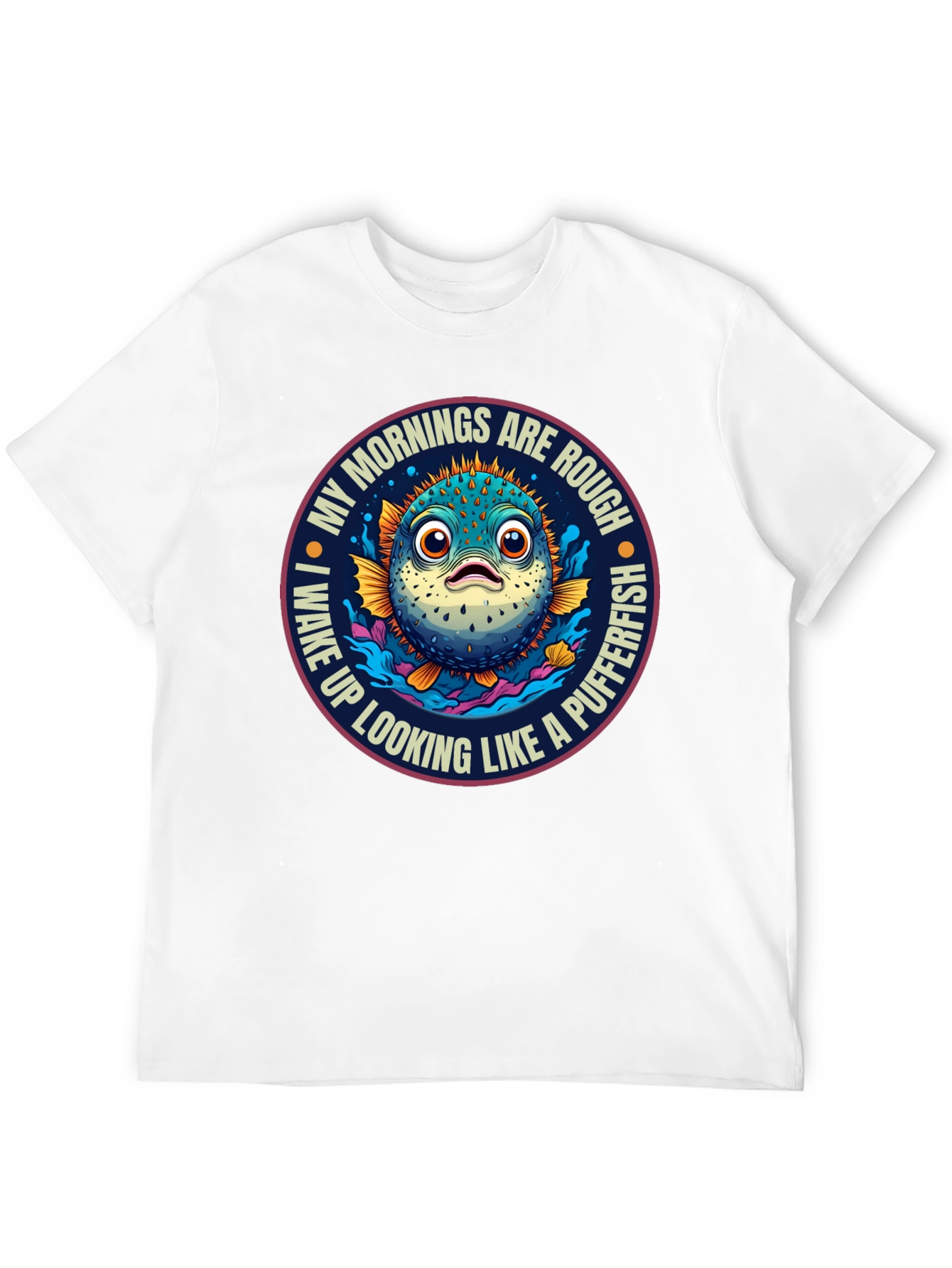 Rough Morning Pufferfish Graphic Tee