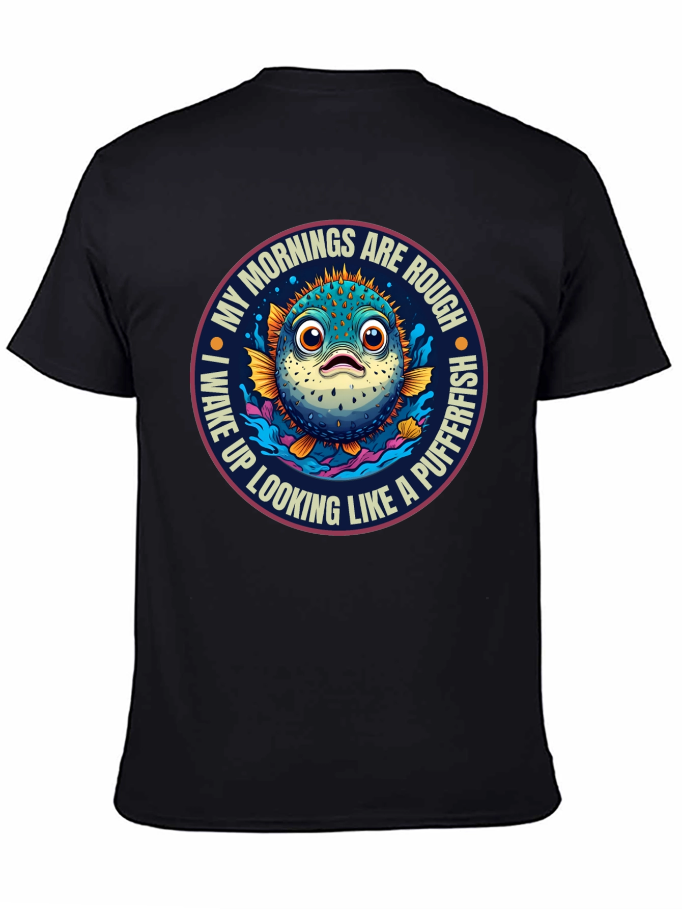 Rough Morning Pufferfish Graphic Tee