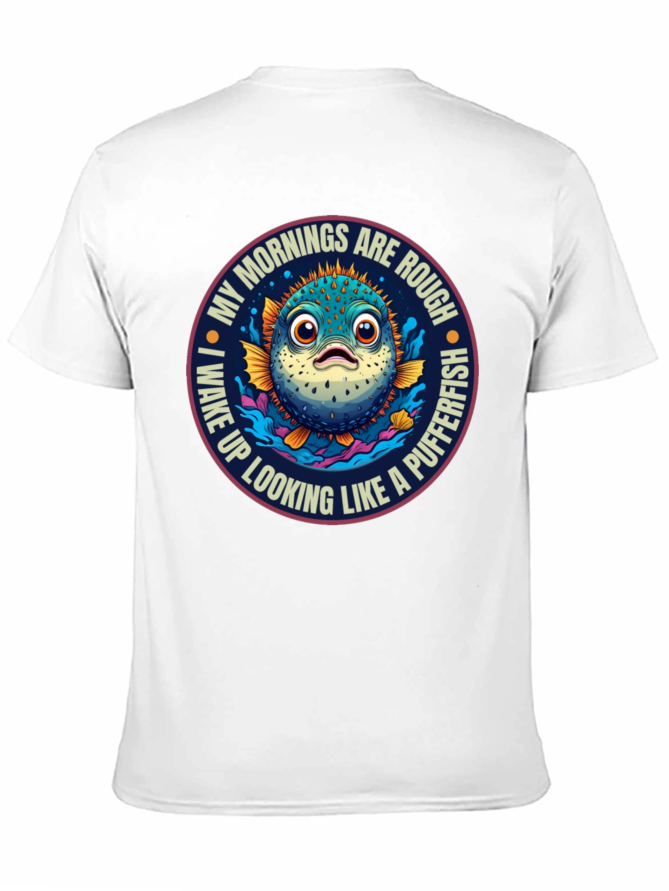 Rough Morning Pufferfish Graphic Tee