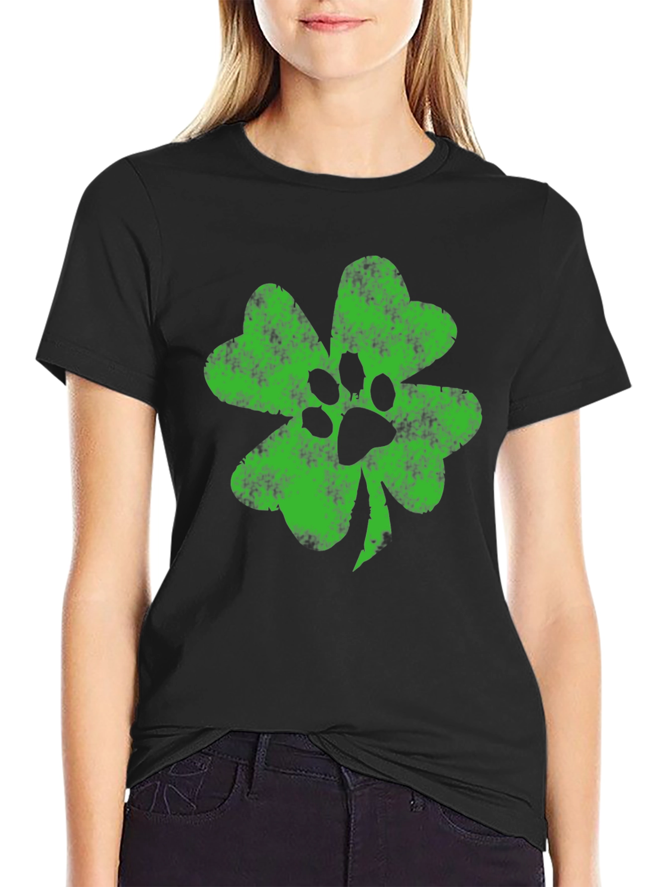 Shamrock Paw Print T-Shirt
