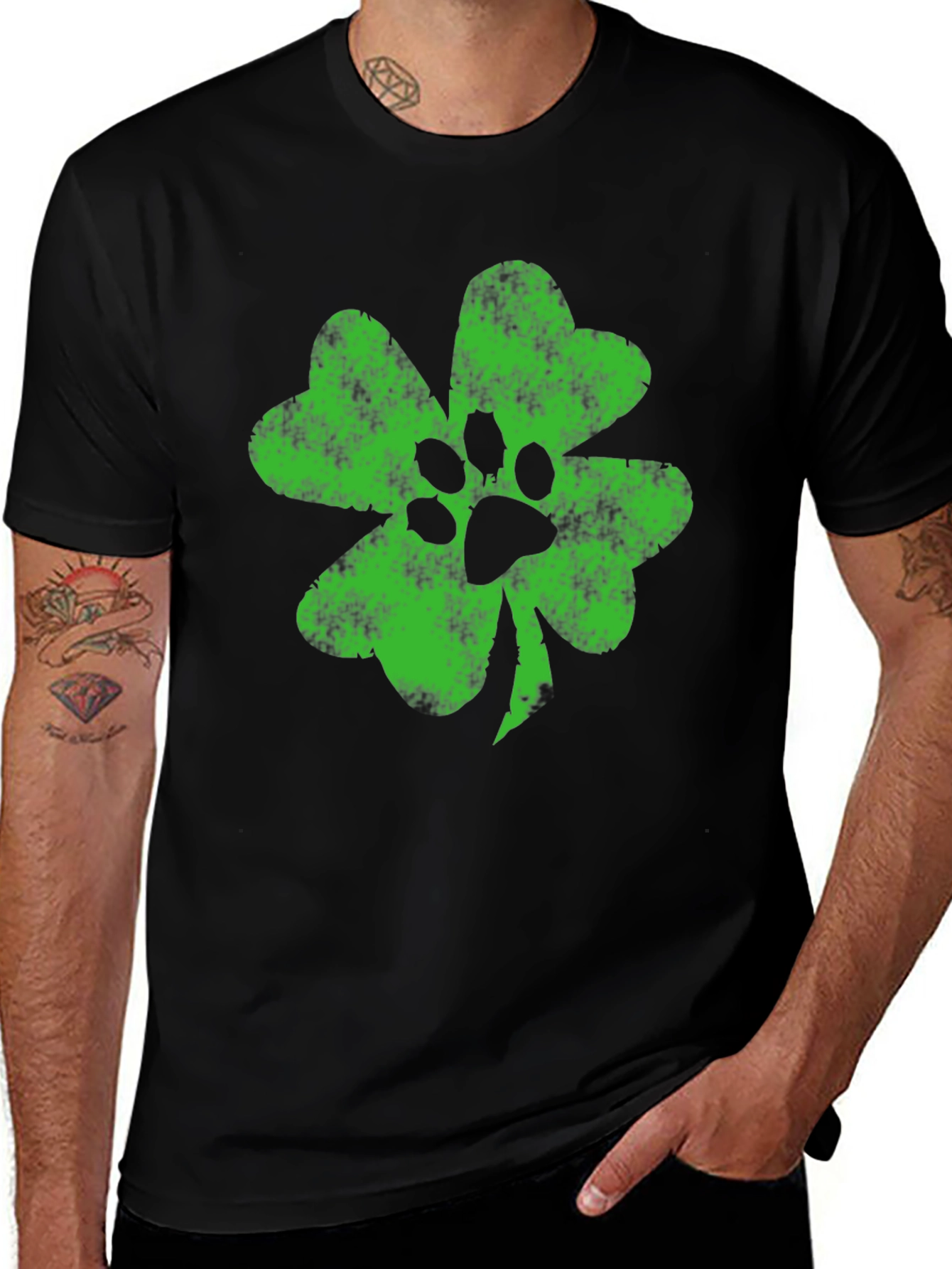 Shamrock Paw Print T-Shirt
