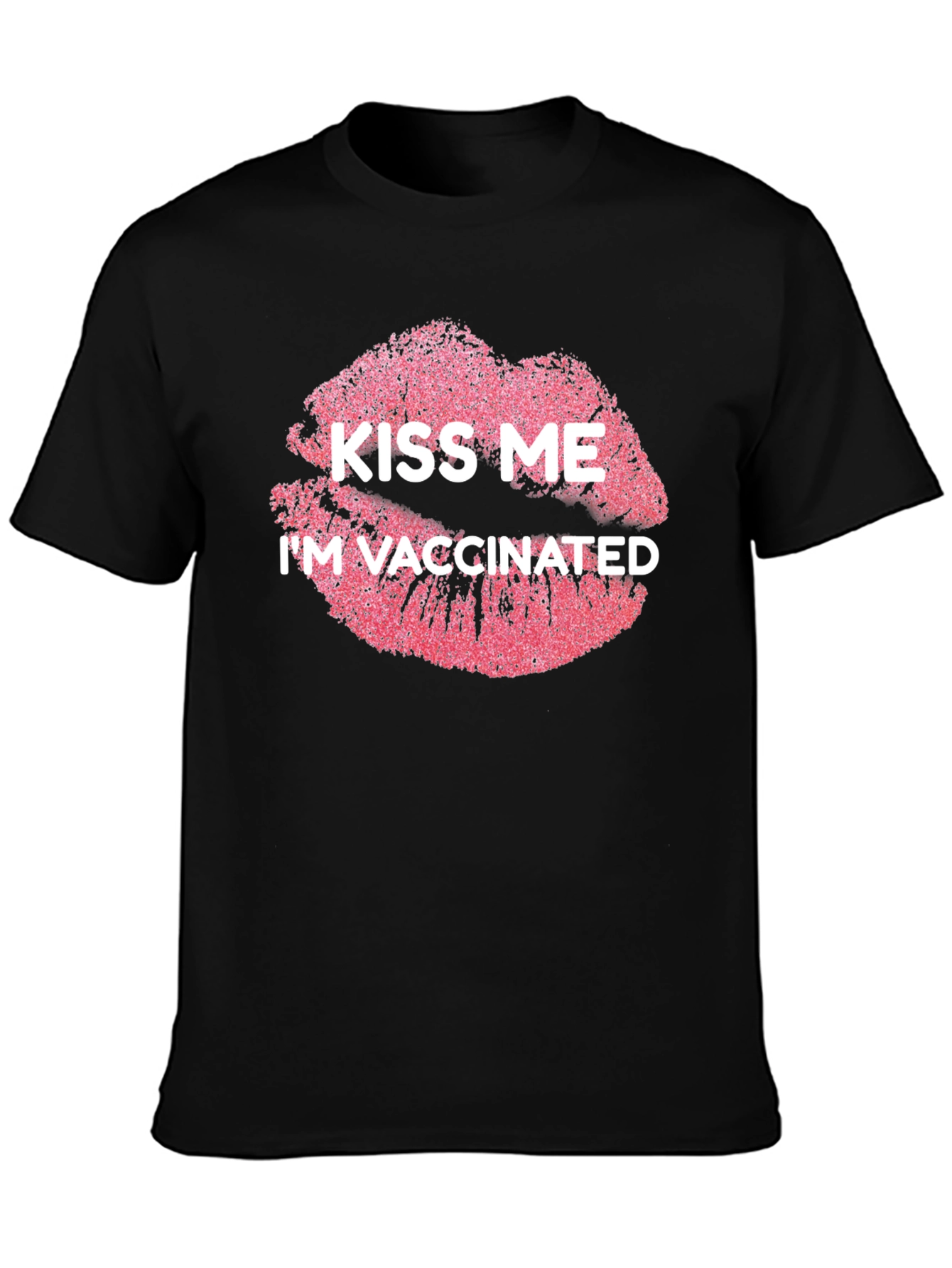 Kiss Me Im Vaccinated Black Graphic Tee