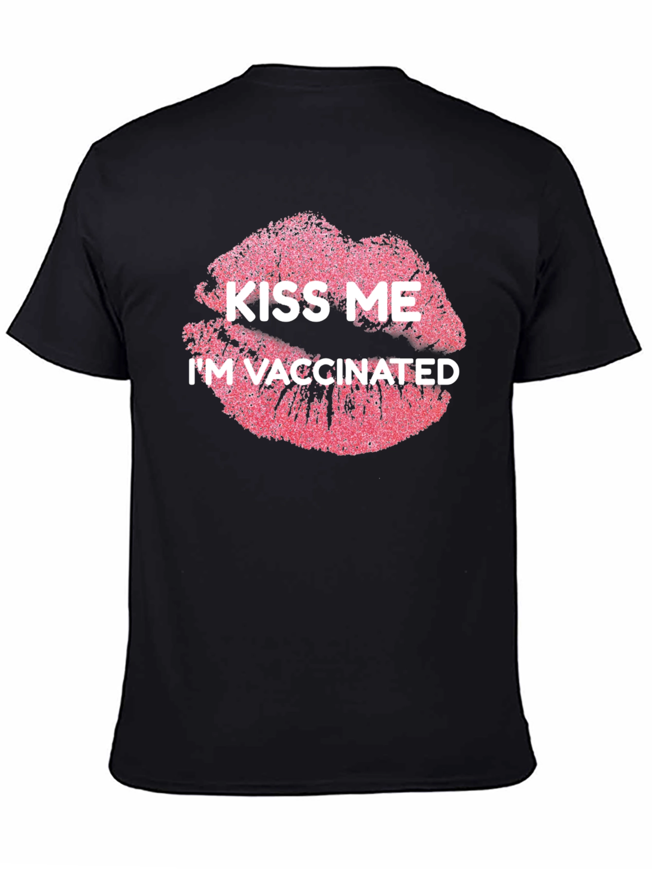 Kiss Me Im Vaccinated Black Graphic Tee