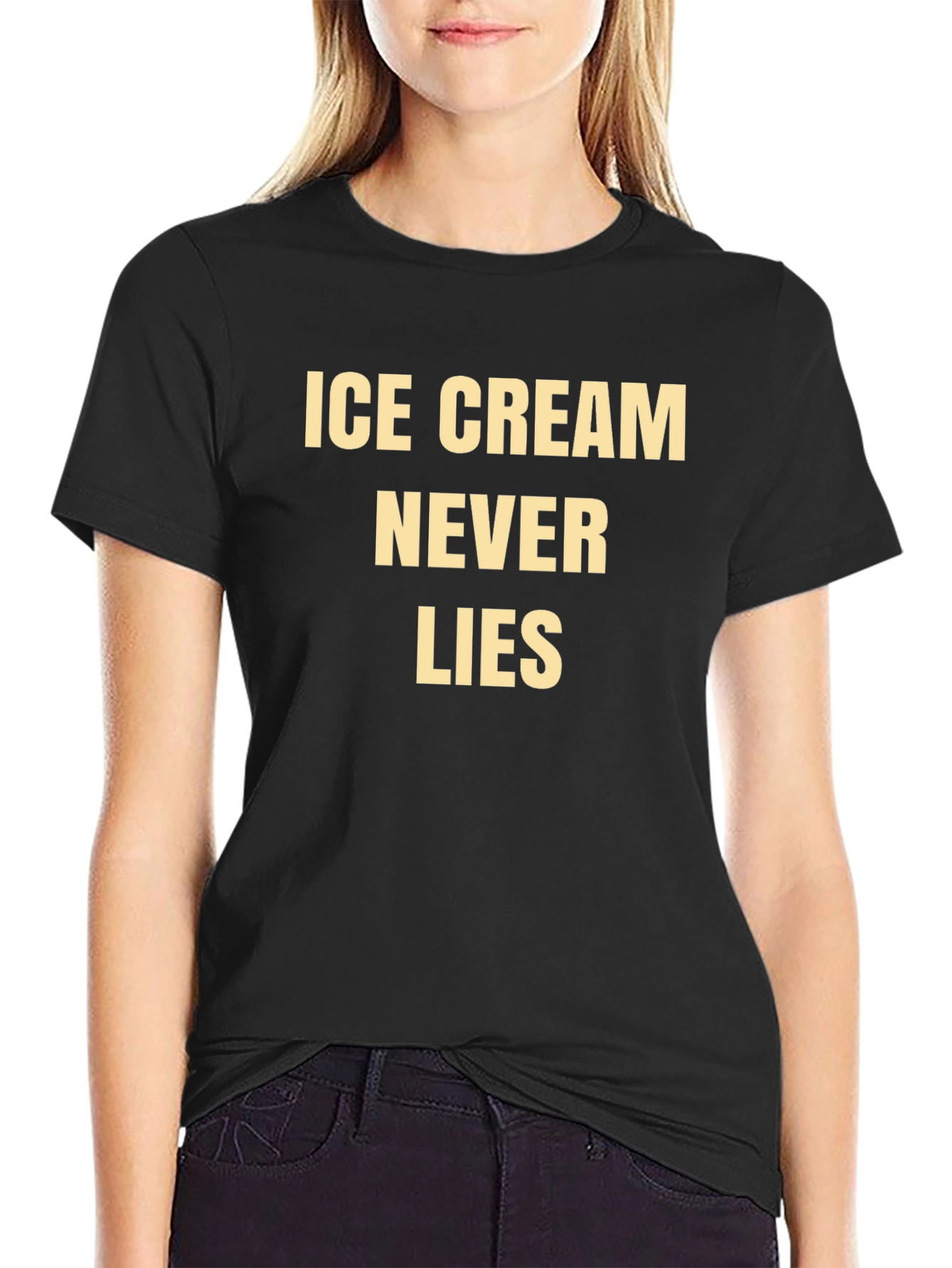Ice Cream Never Lies Graphic Tee - Black