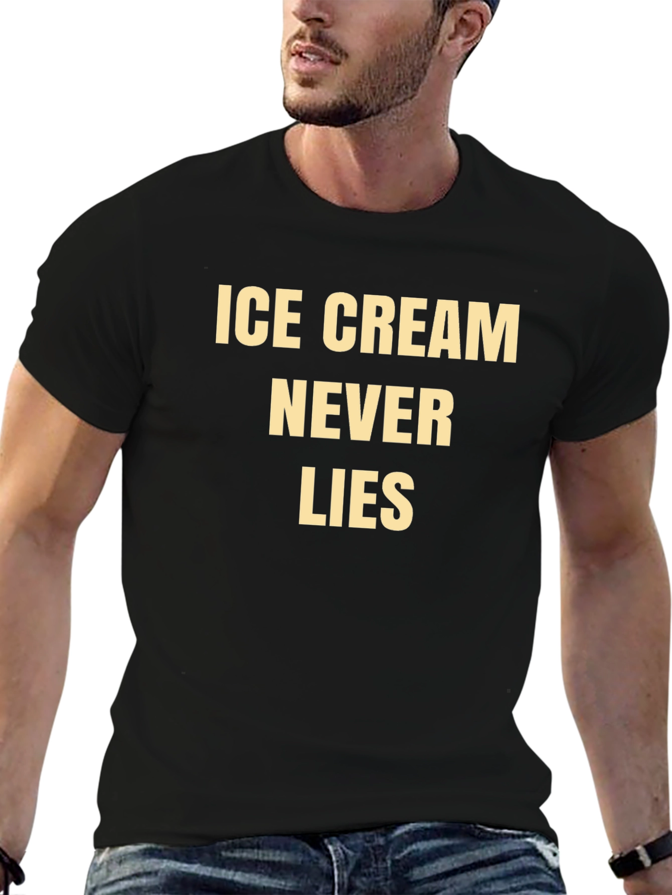 Ice Cream Never Lies Graphic Tee - Black