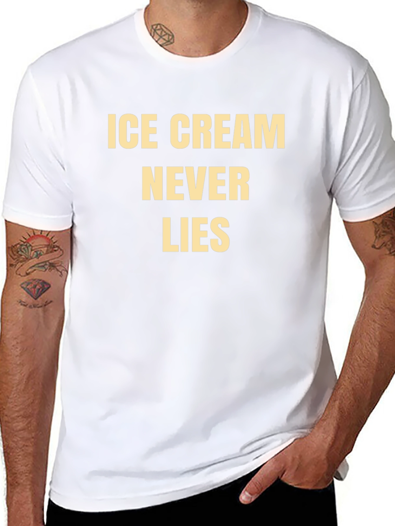 Ice Cream Never Lies Graphic Tee - Black