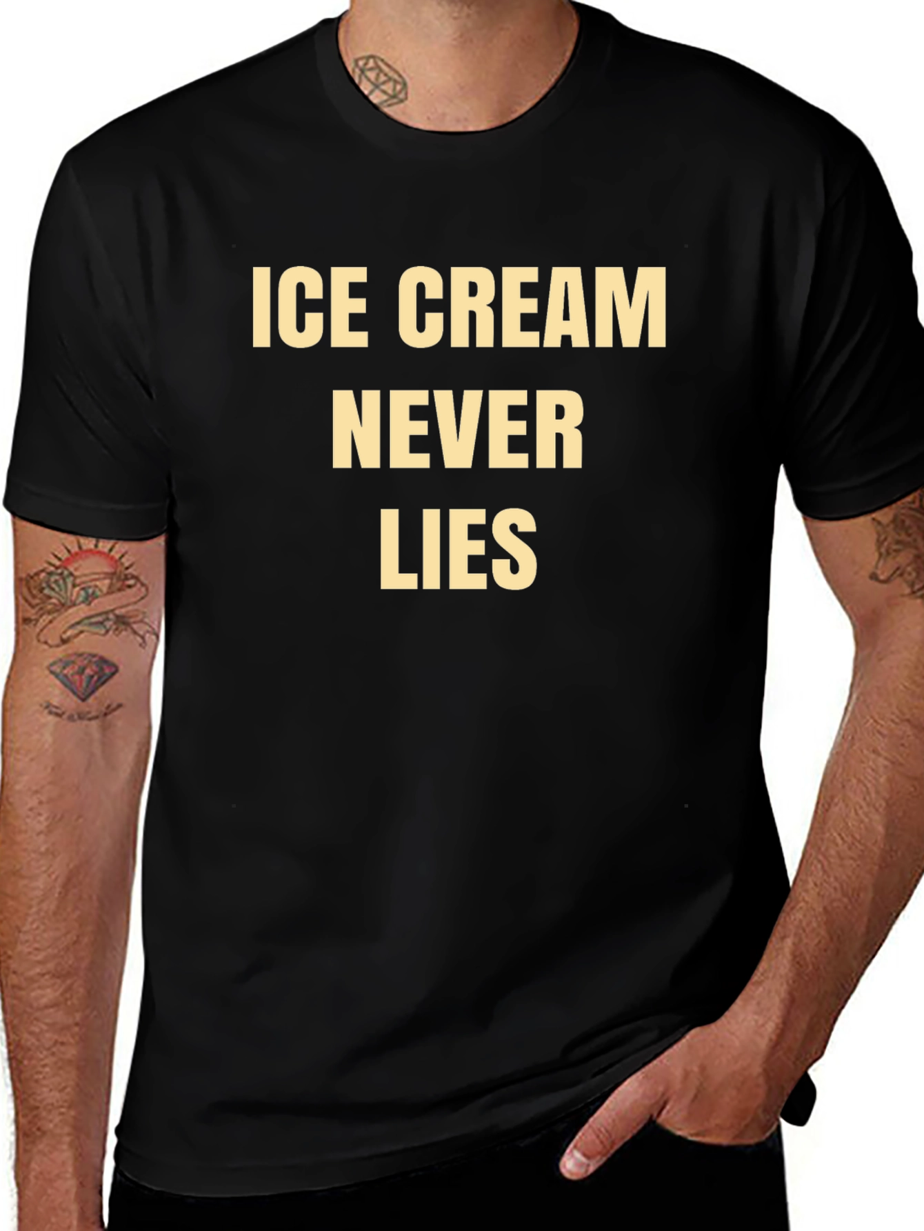 Ice Cream Never Lies Graphic Tee - Black