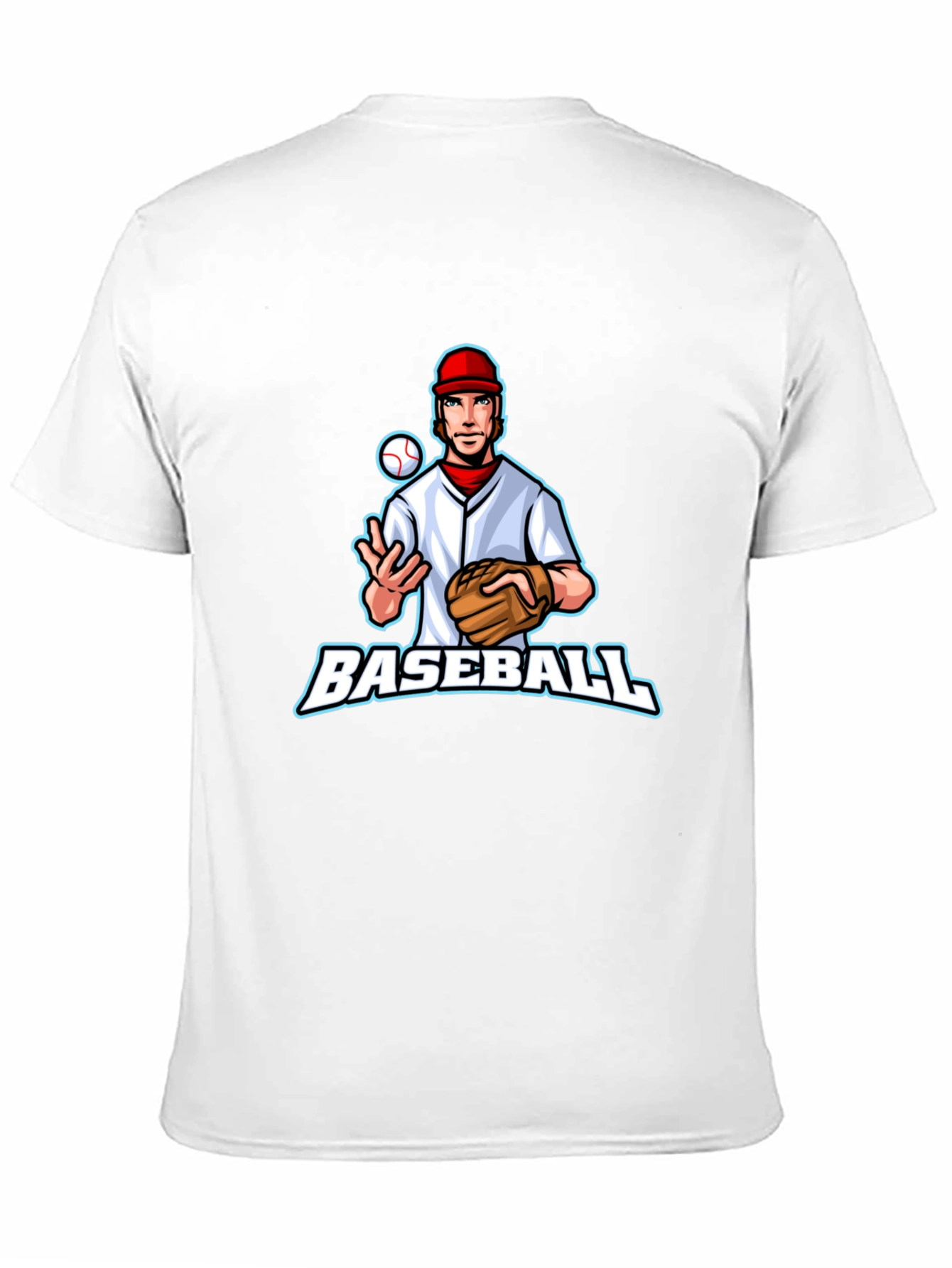 Baseball Player Graphic Tee - Black