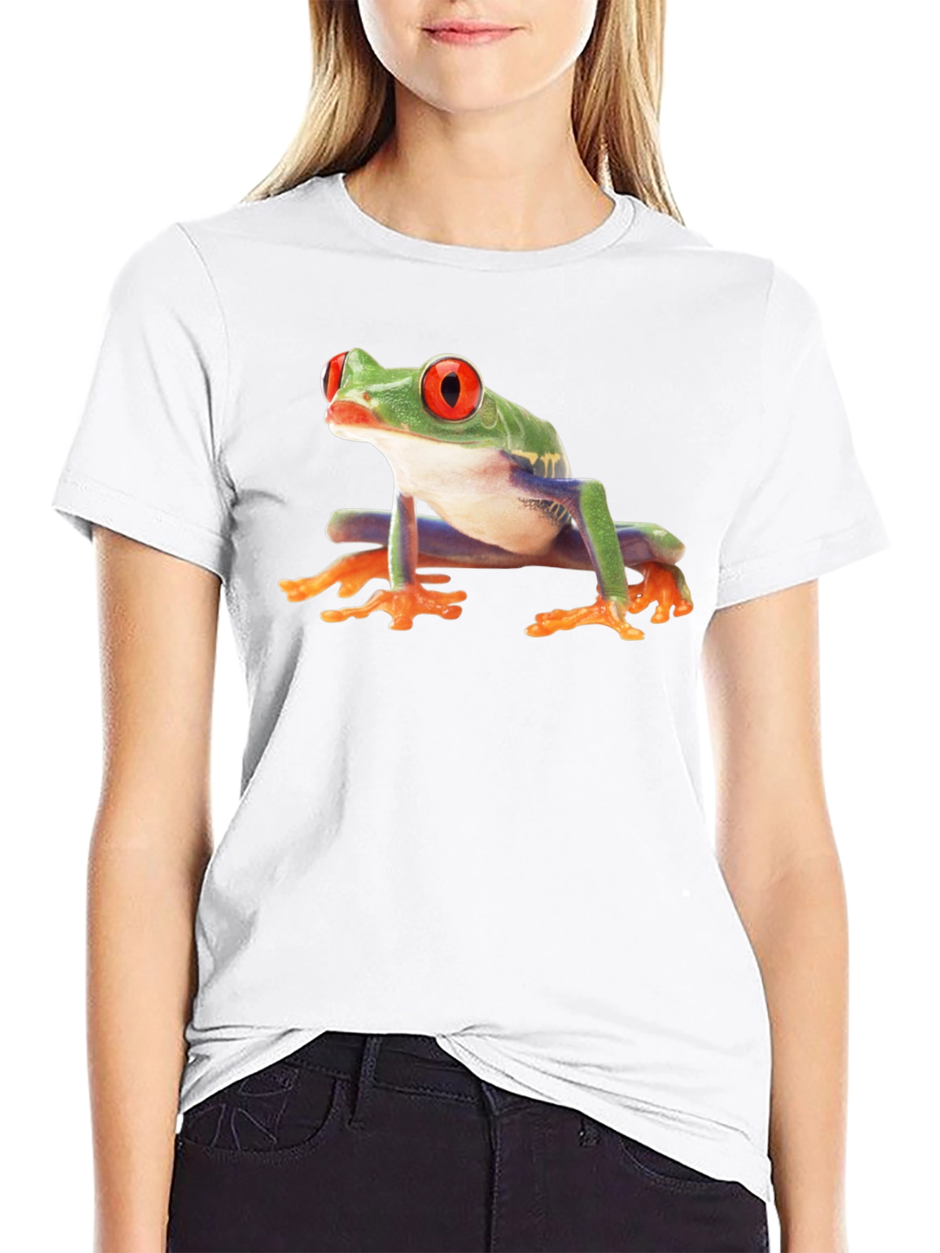 Black T-Shirt with Frog Print