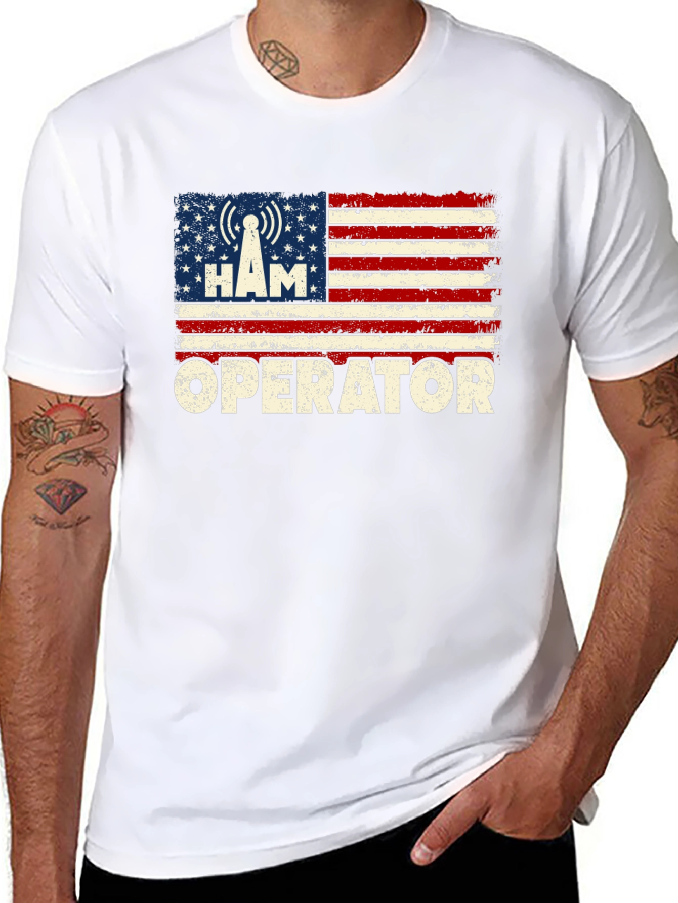 Ham Radio Operator US Flag T-Shirt
