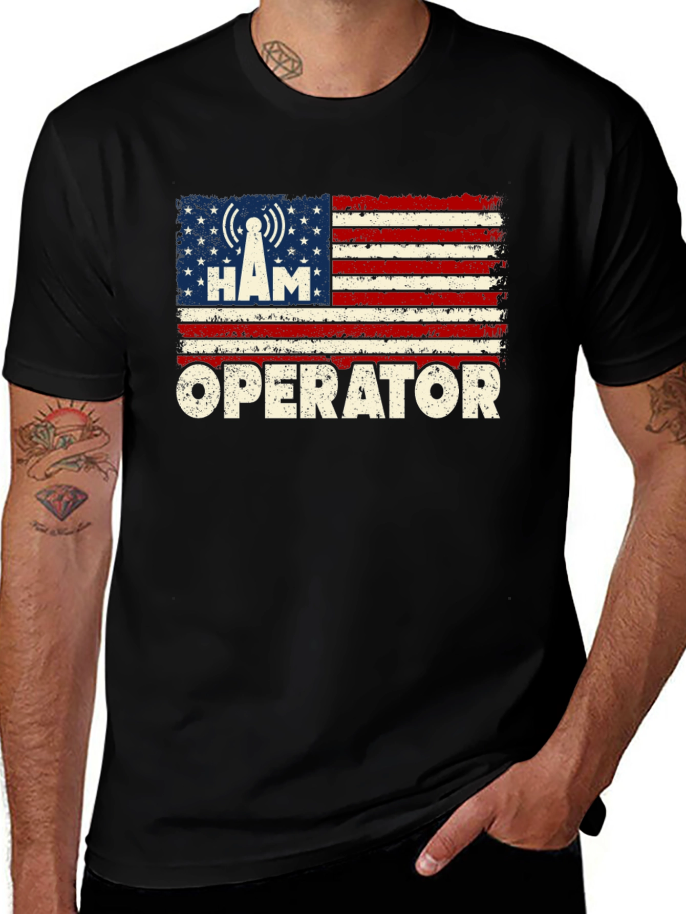 Ham Radio Operator US Flag T-Shirt