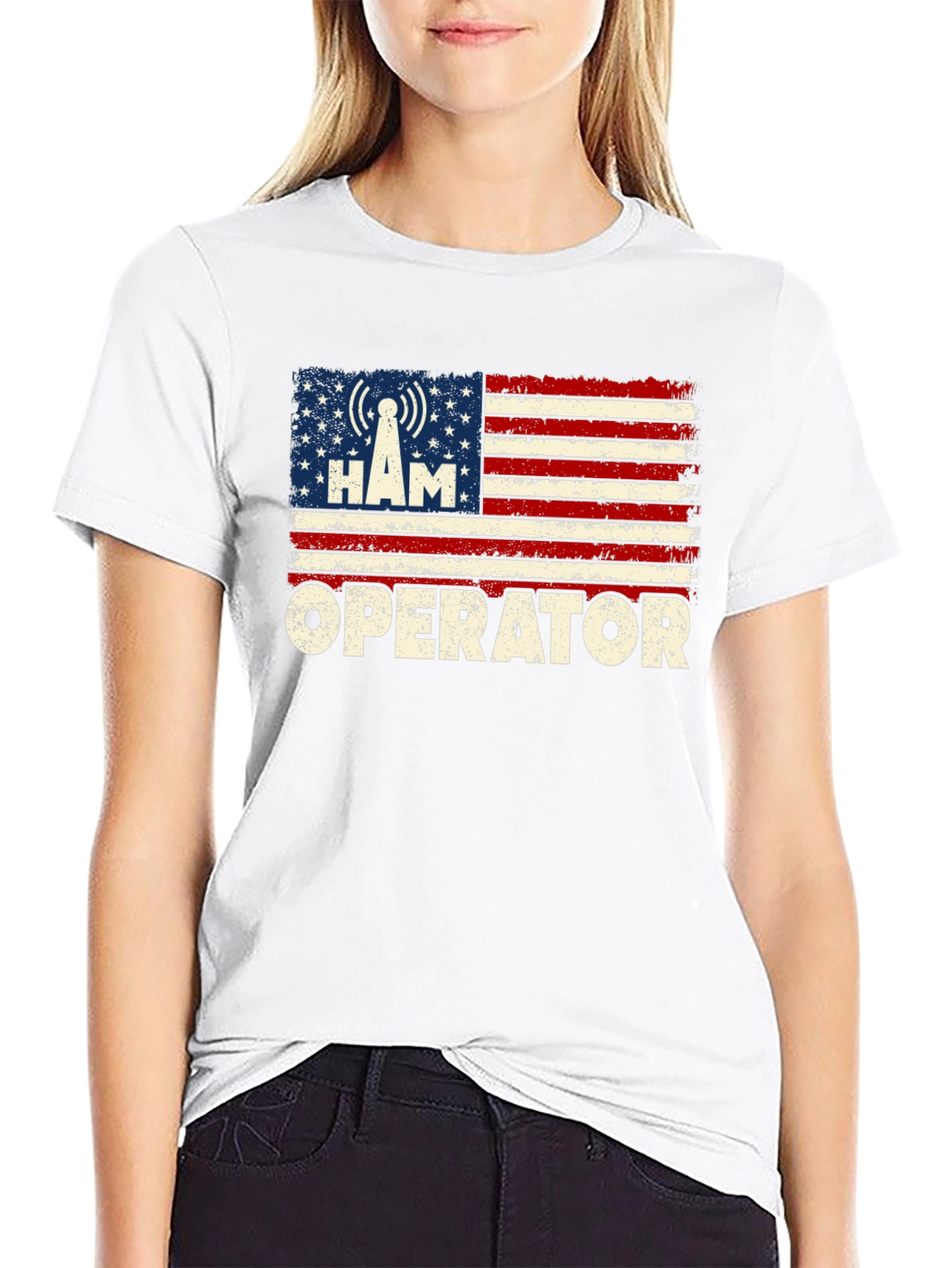 Ham Radio Operator US Flag T-Shirt