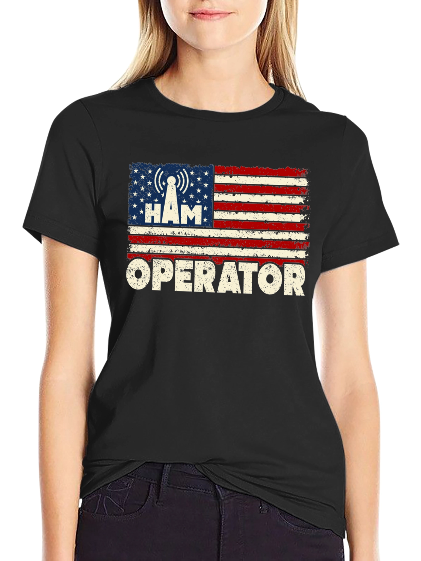 Ham Radio Operator US Flag T-Shirt