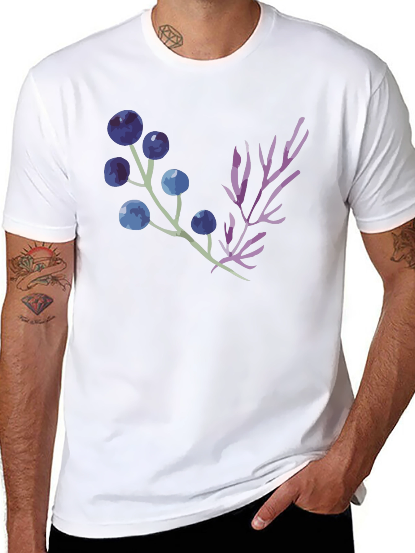 Nature Inspired Graphic Tee -  Black Cotton Blend