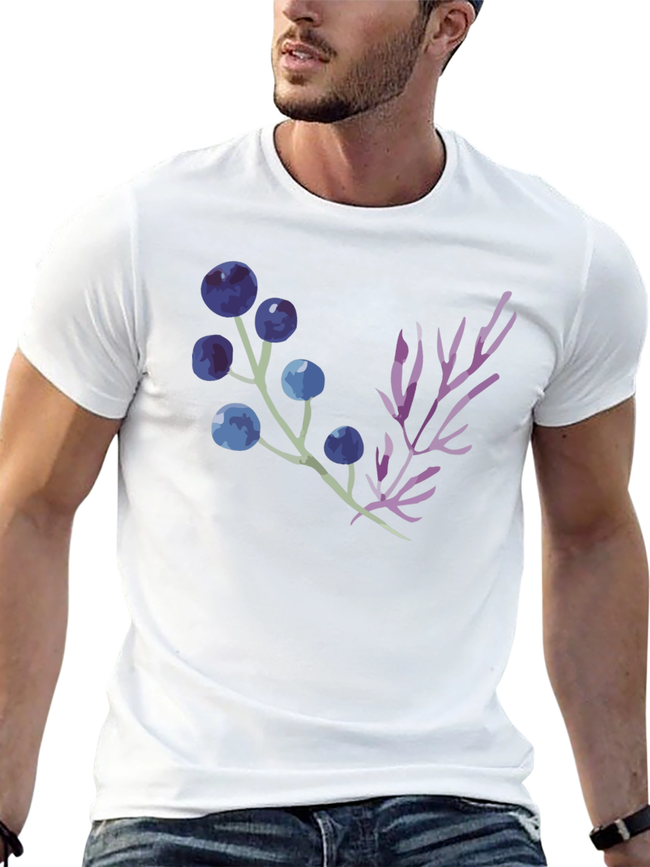 Nature Inspired Graphic Tee -  Black Cotton Blend