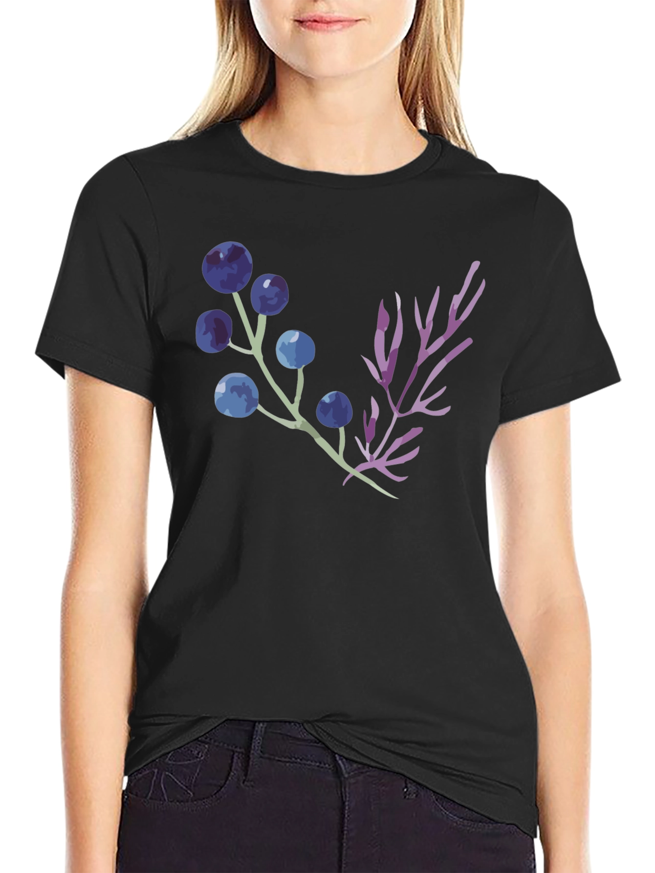 Nature Inspired Graphic Tee -  Black Cotton Blend