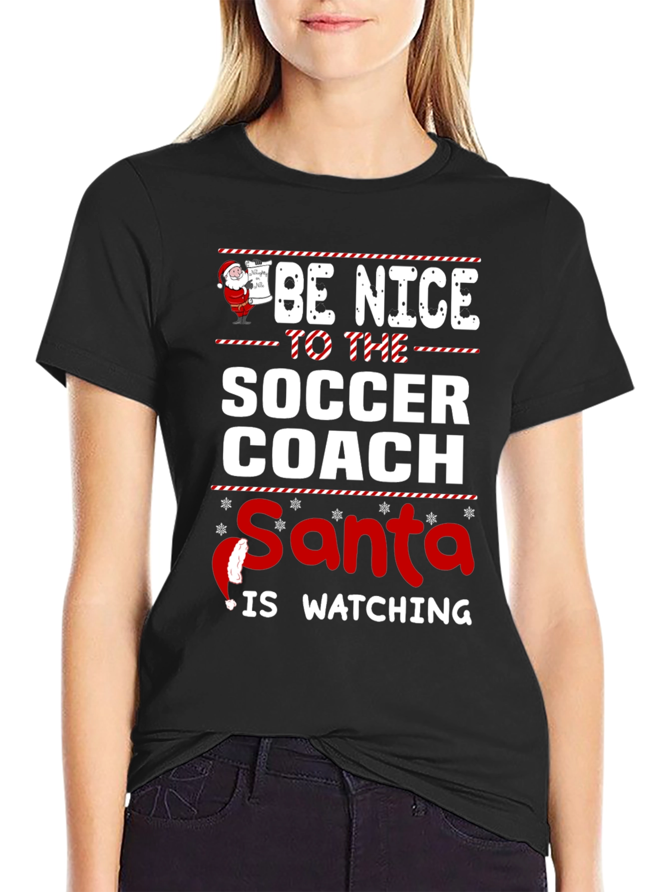 Funny Soccer Coach Santa Christmas T-Shirt