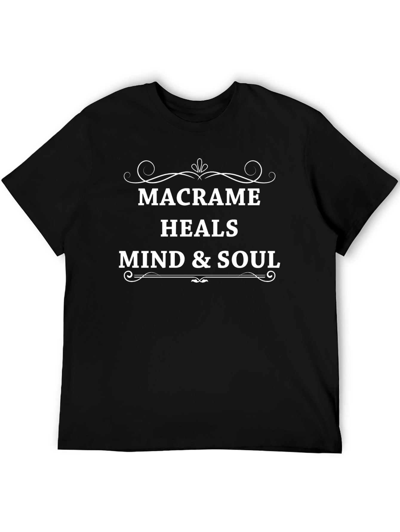 Macrame Heals Mind & Soul Black T-Shirt