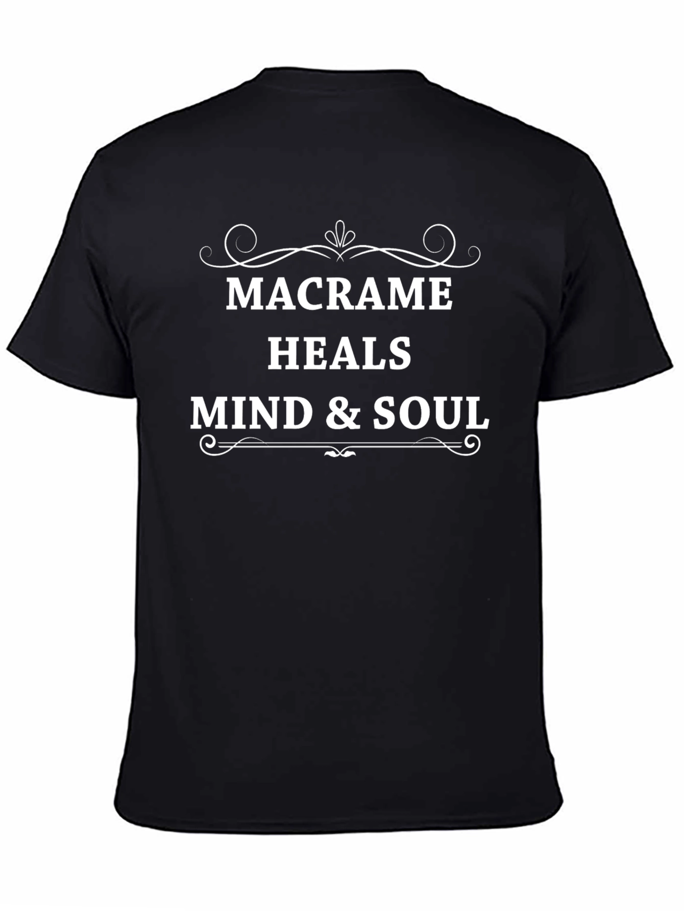 Macrame Heals Mind & Soul Black T-Shirt
