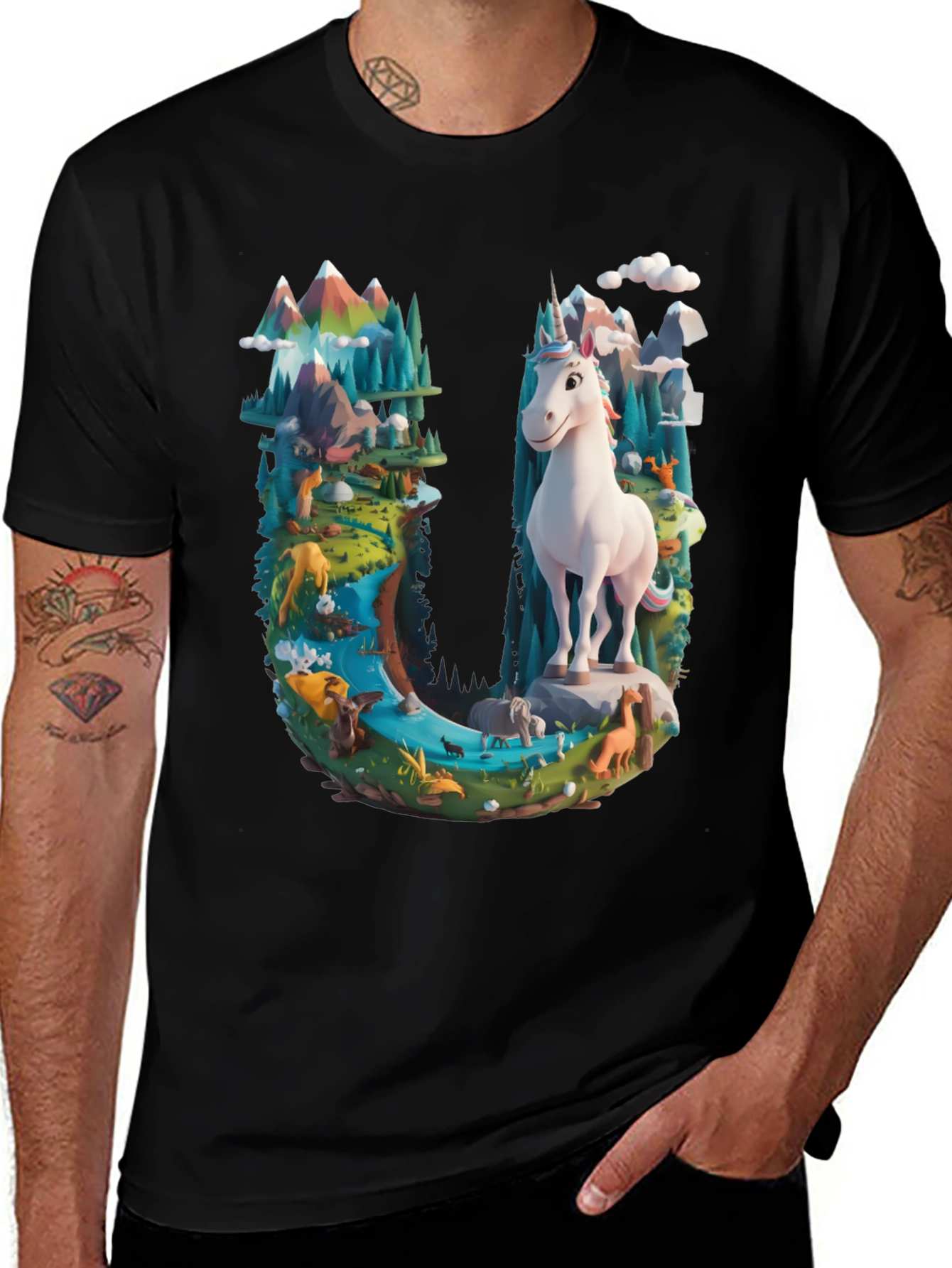 Unicorn Letter U Graphic Tee