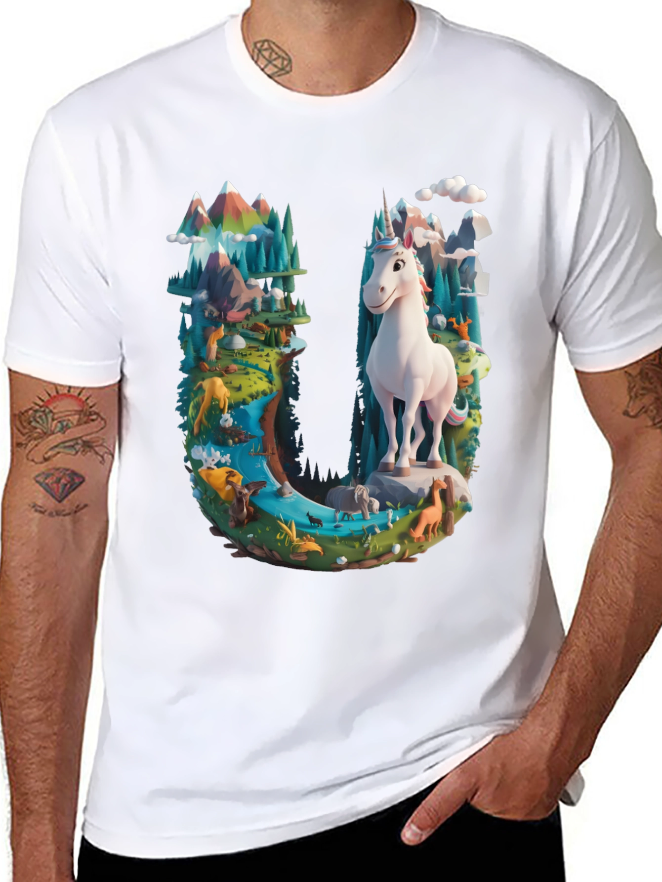 Unicorn Letter U Graphic Tee