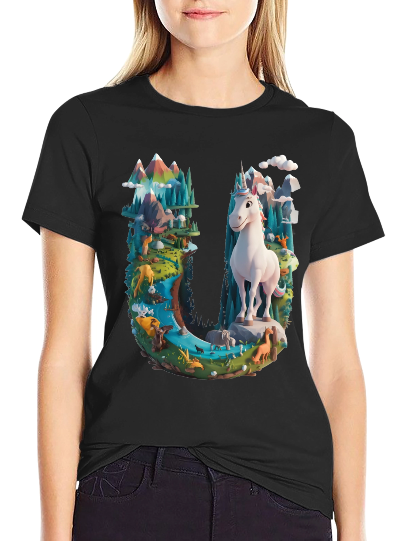 Unicorn Letter U Graphic Tee