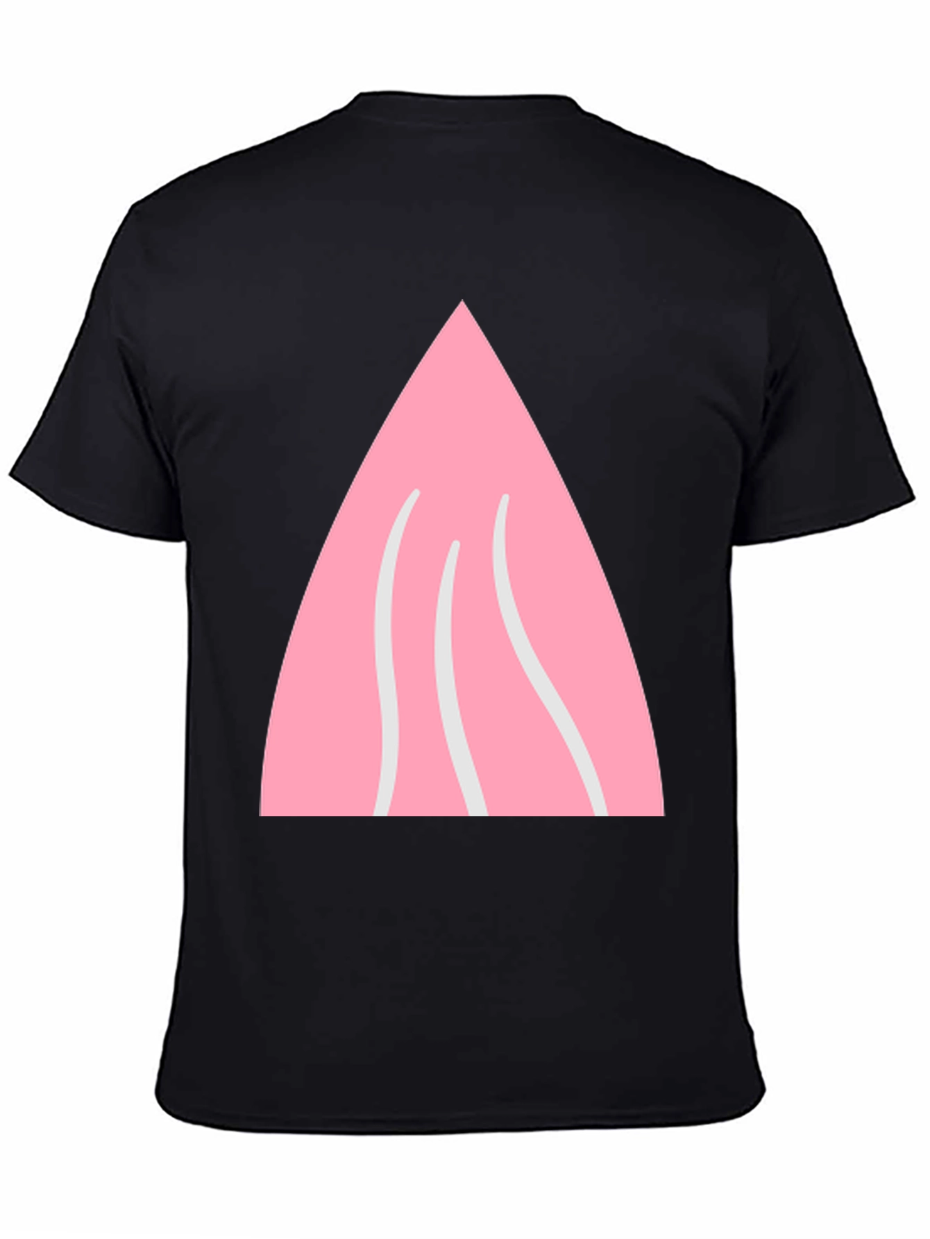 Pink Triangle Graphic Black T-Shirt