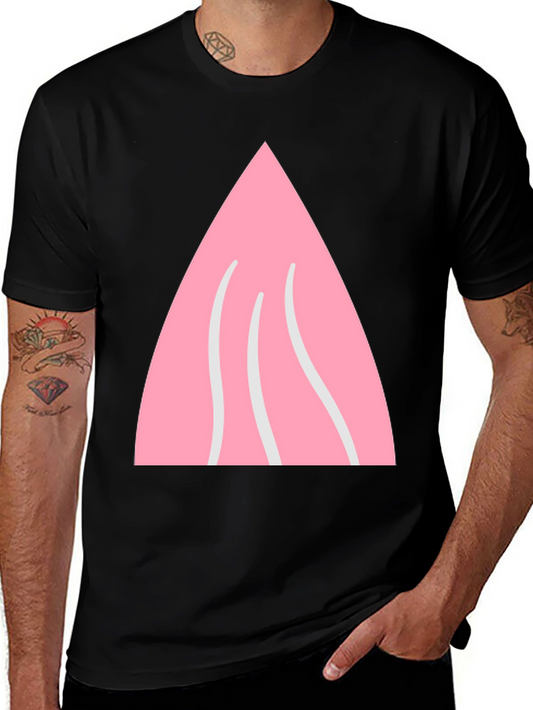 Pink Triangle Graphic Black T-Shirt