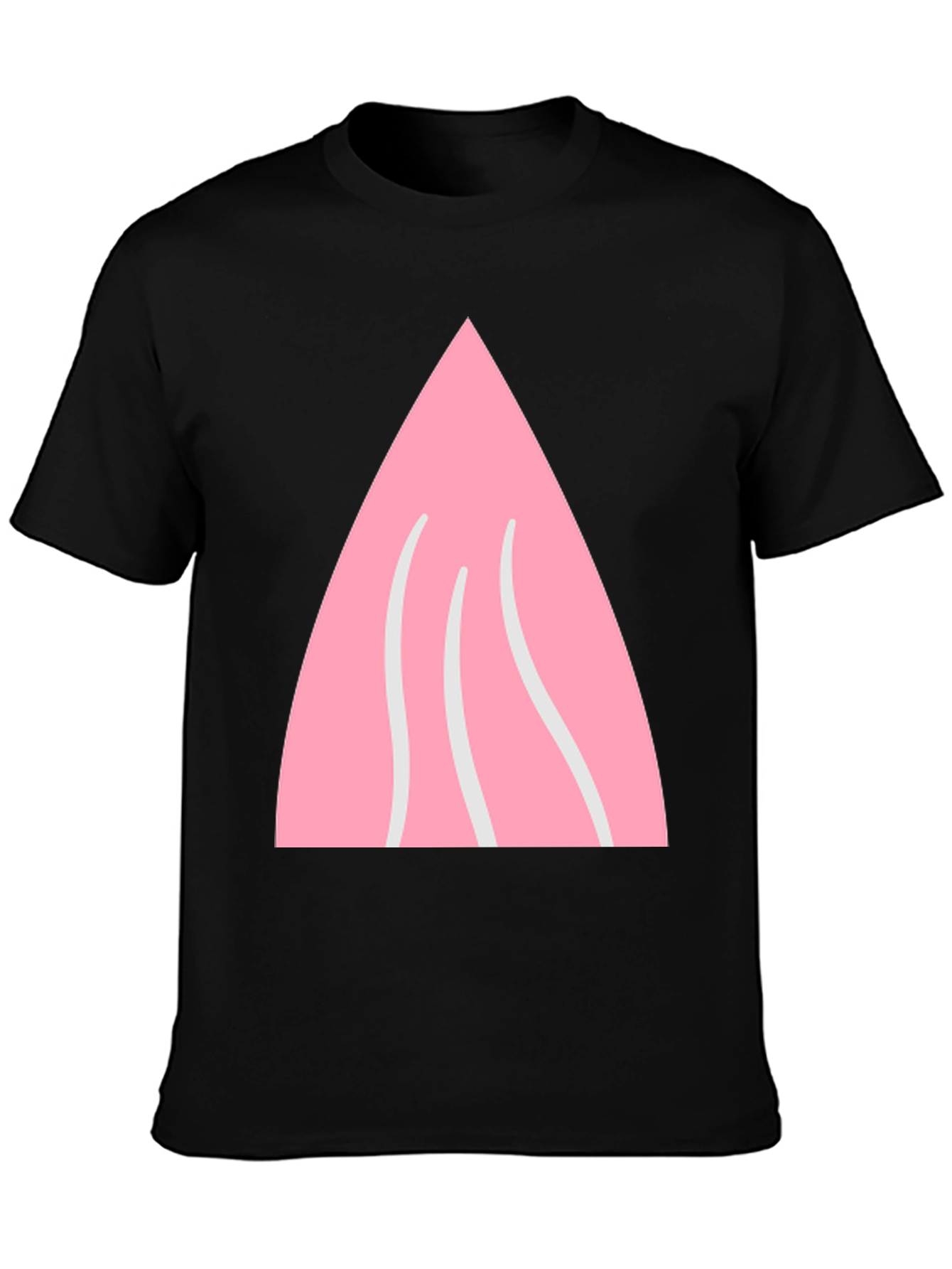 Pink Triangle Graphic Black T-Shirt
