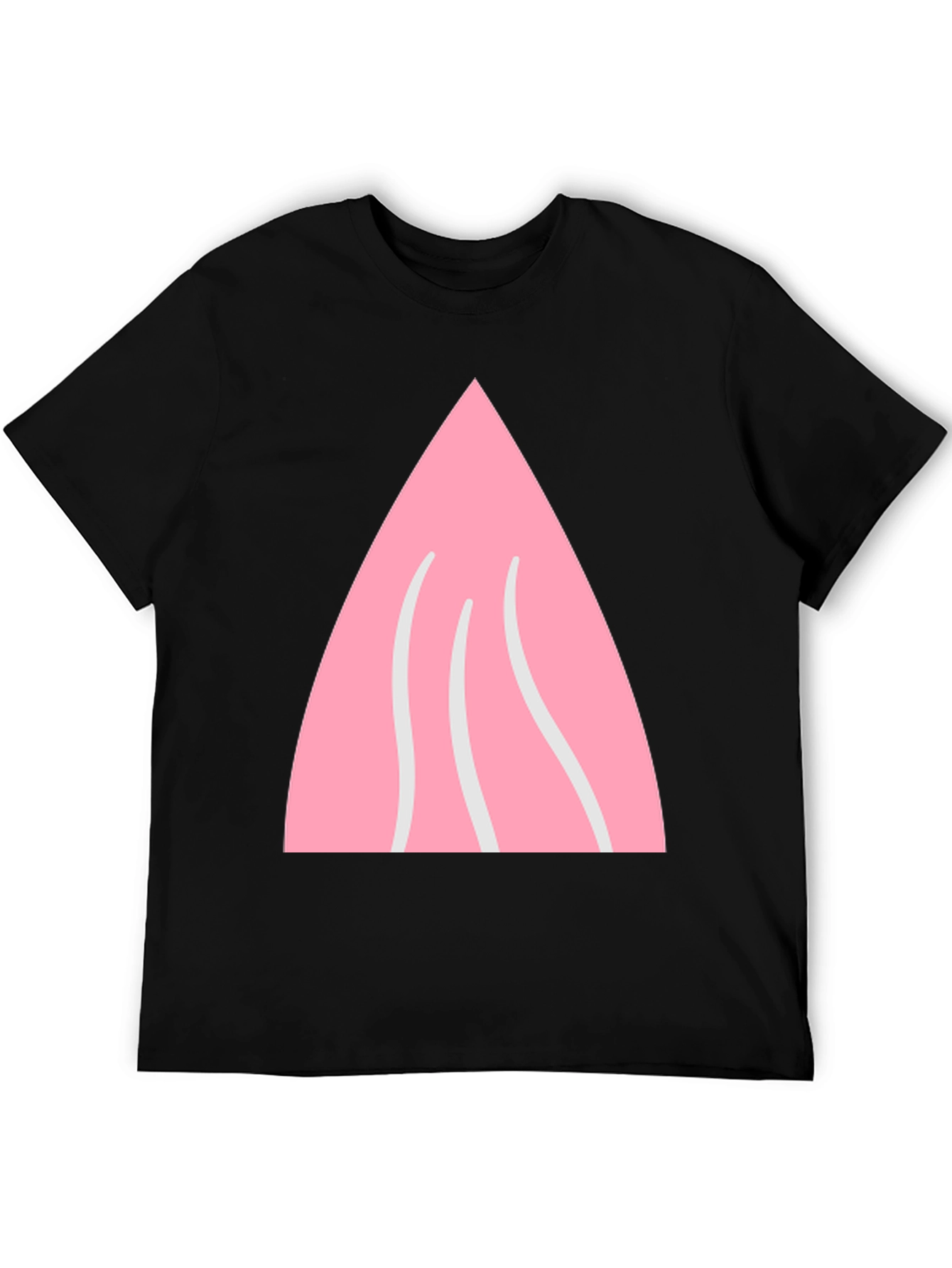 Pink Triangle Graphic Black T-Shirt