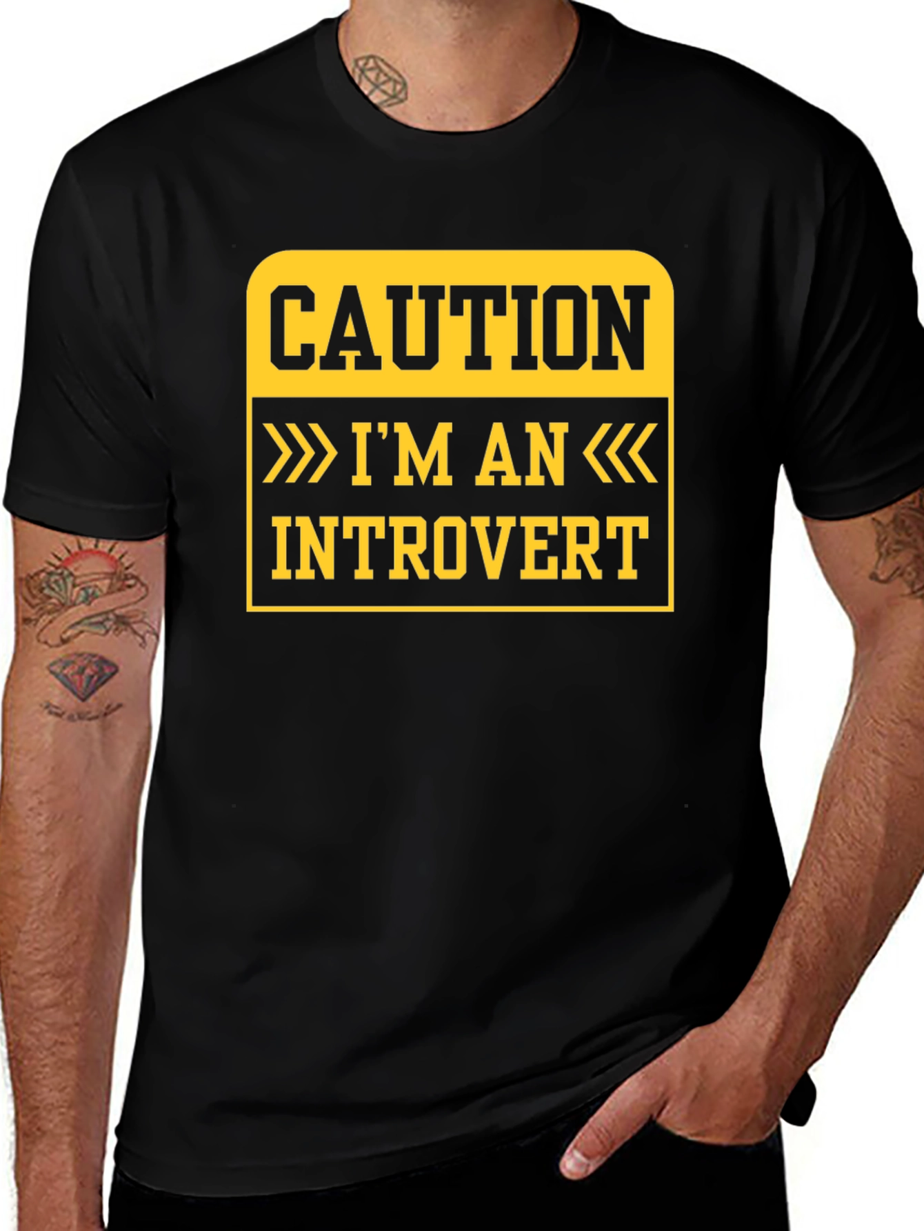 Caution Introvert T-Shirt - Funny Statement Tee