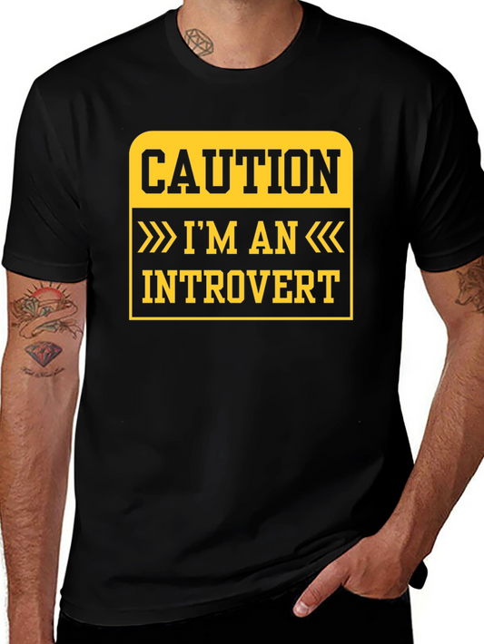 Caution Introvert T-Shirt - Funny Statement Tee