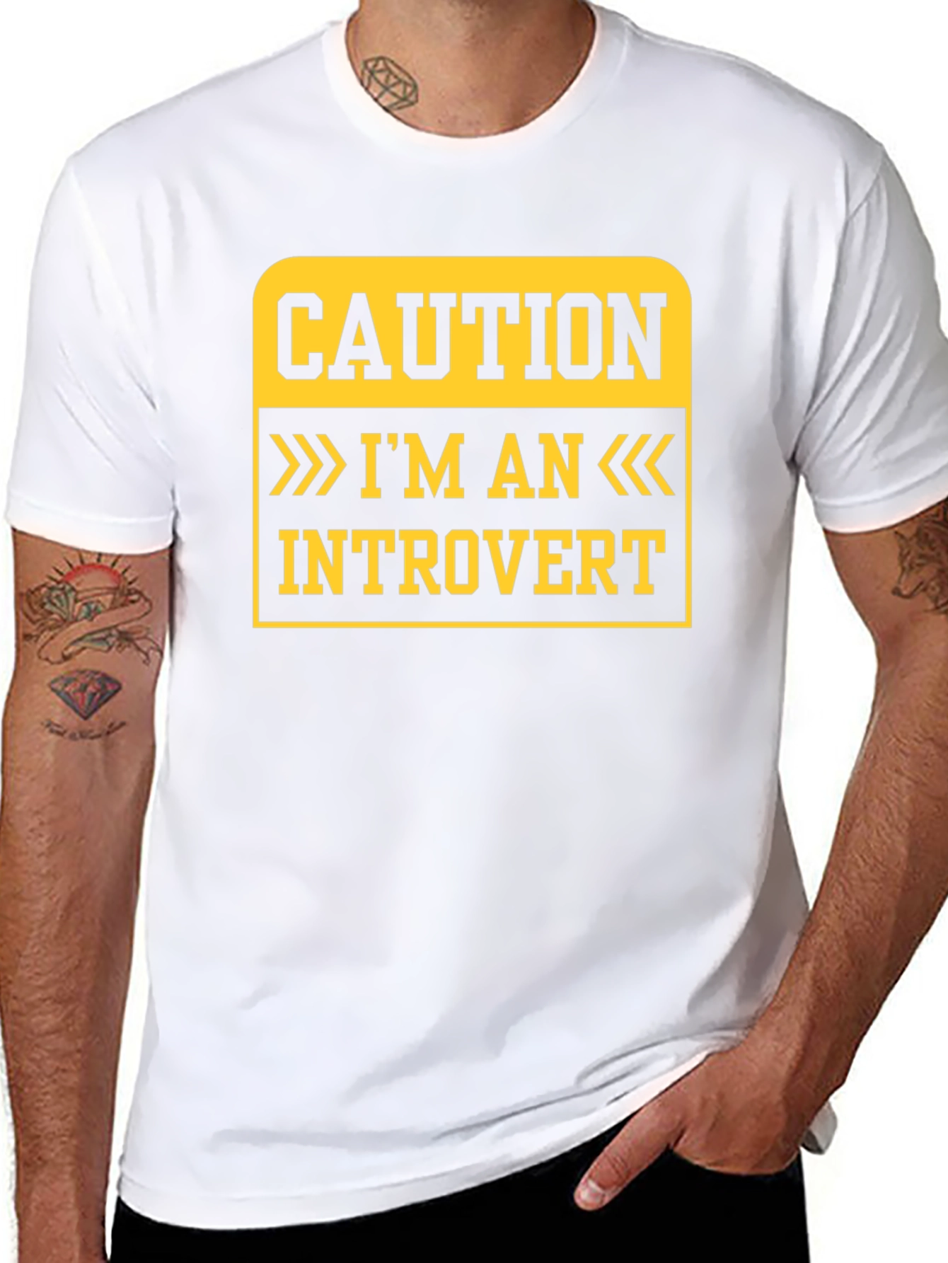 Caution Introvert T-Shirt - Funny Statement Tee
