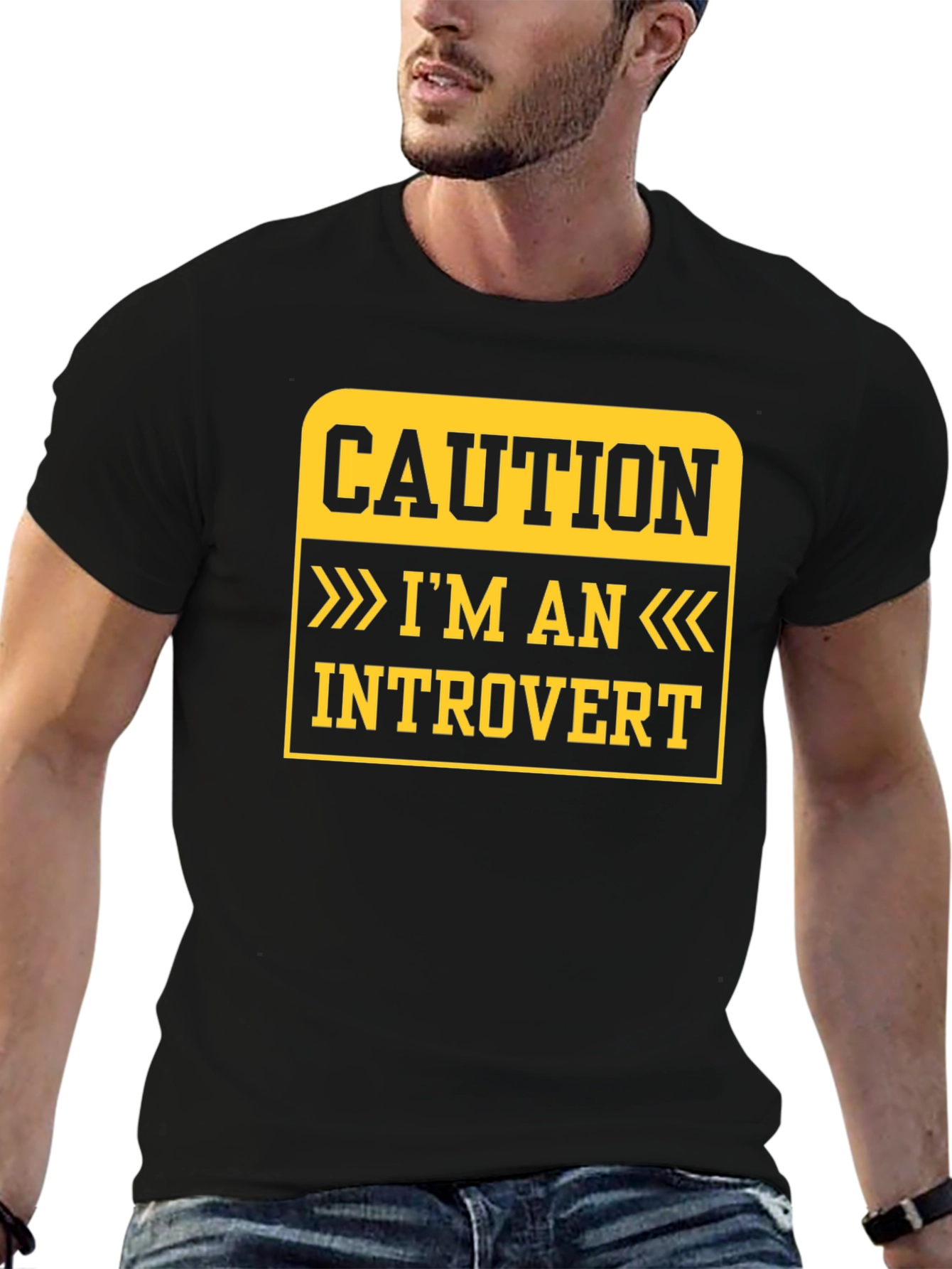 Caution Introvert T-Shirt - Funny Statement Tee