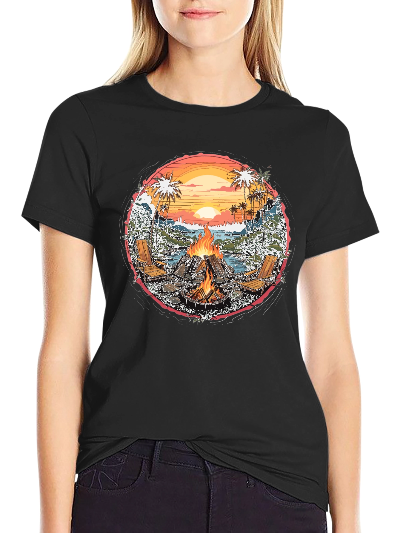 Beach Bonfire Graphic Tee