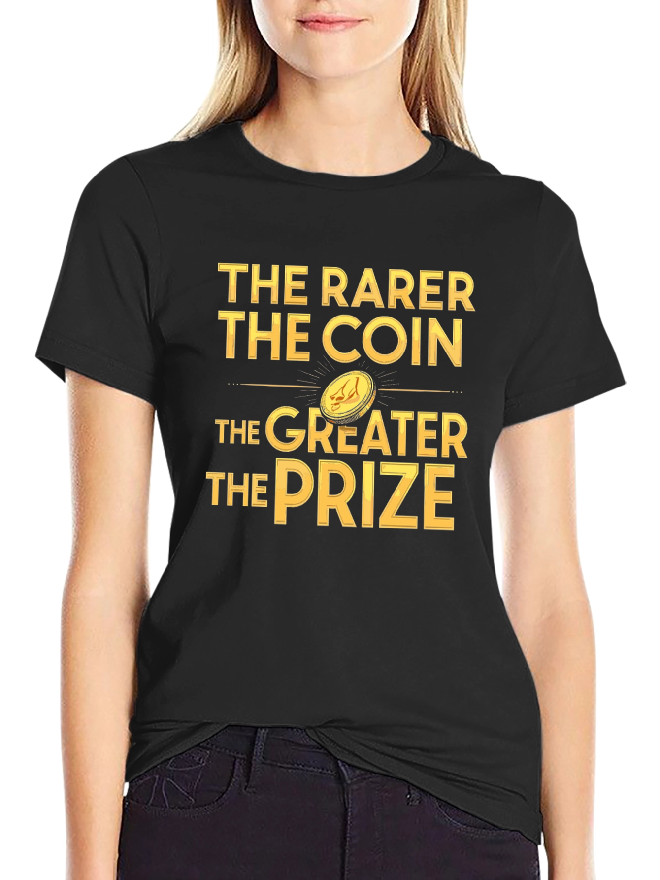 The Rarer The Coin Black Graphic T-Shirt