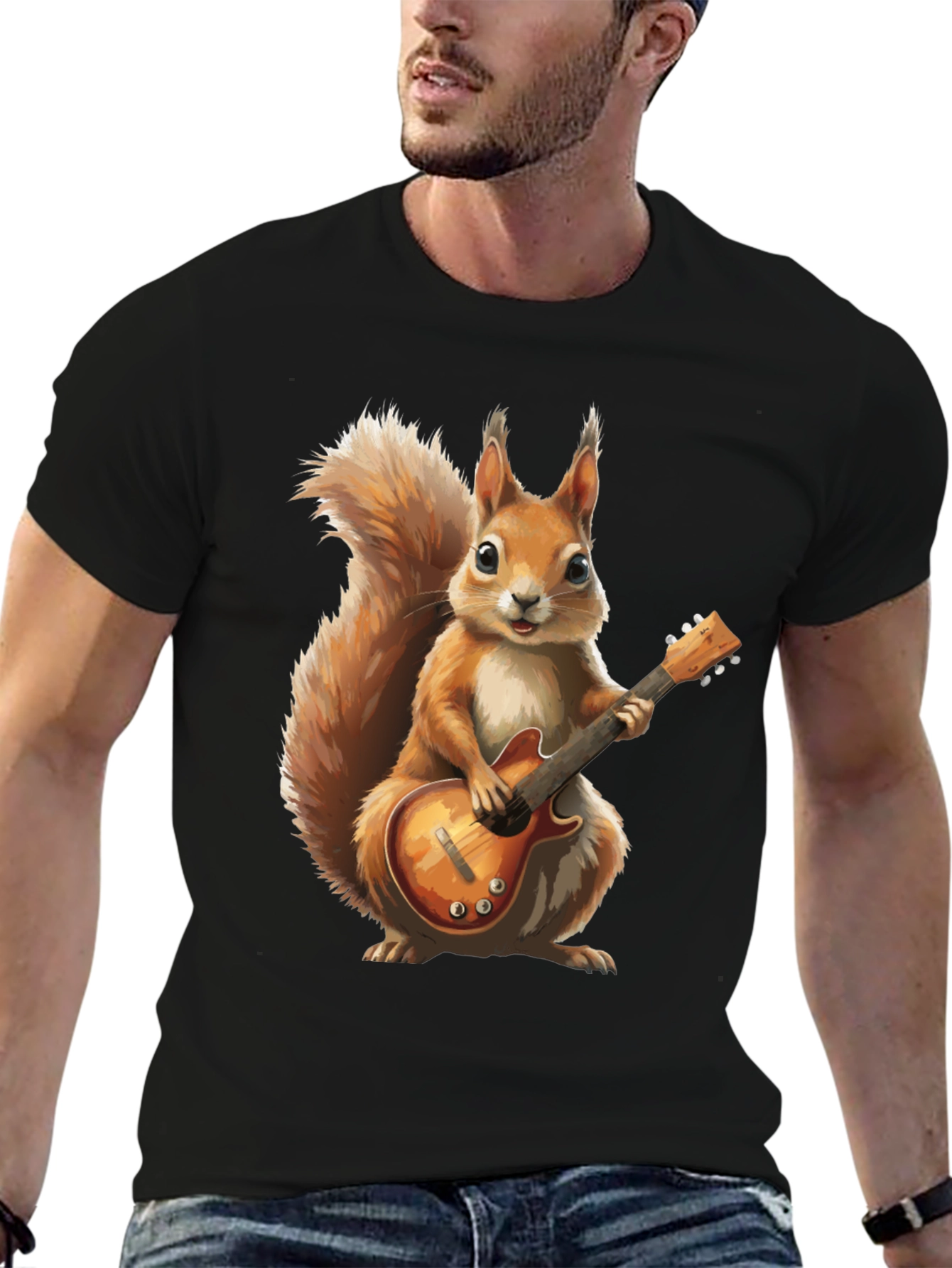 Squirrel Guitarist Graphic T-Shirt