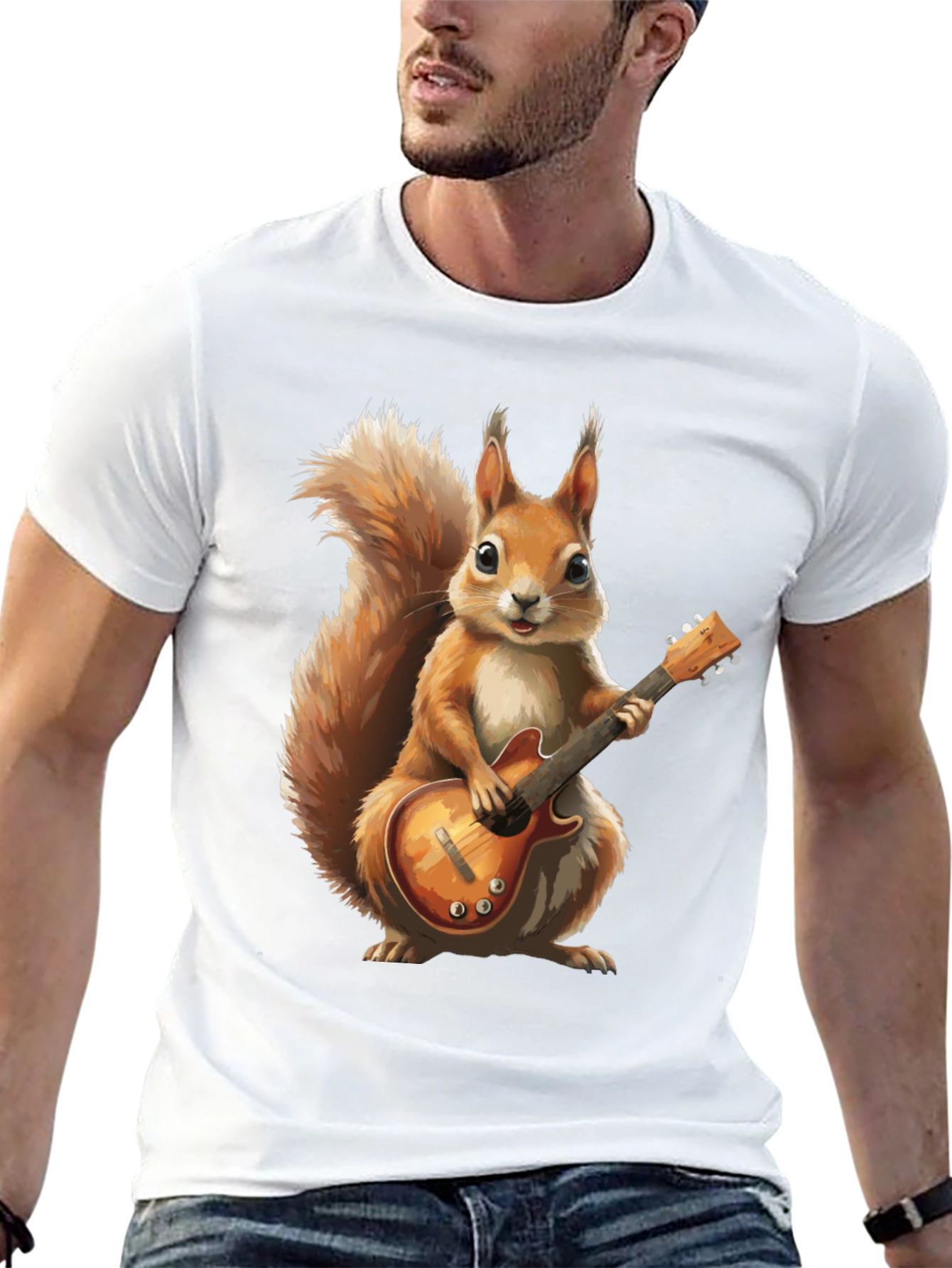 Squirrel Guitarist Graphic T-Shirt
