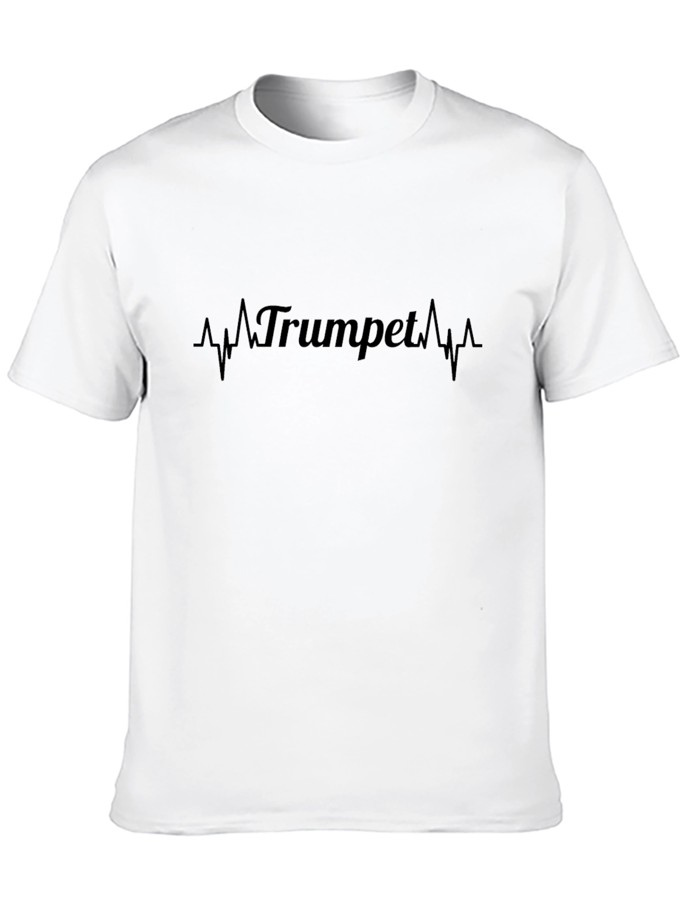 Trumpet Heartbeat Graphic Black T-Shirt