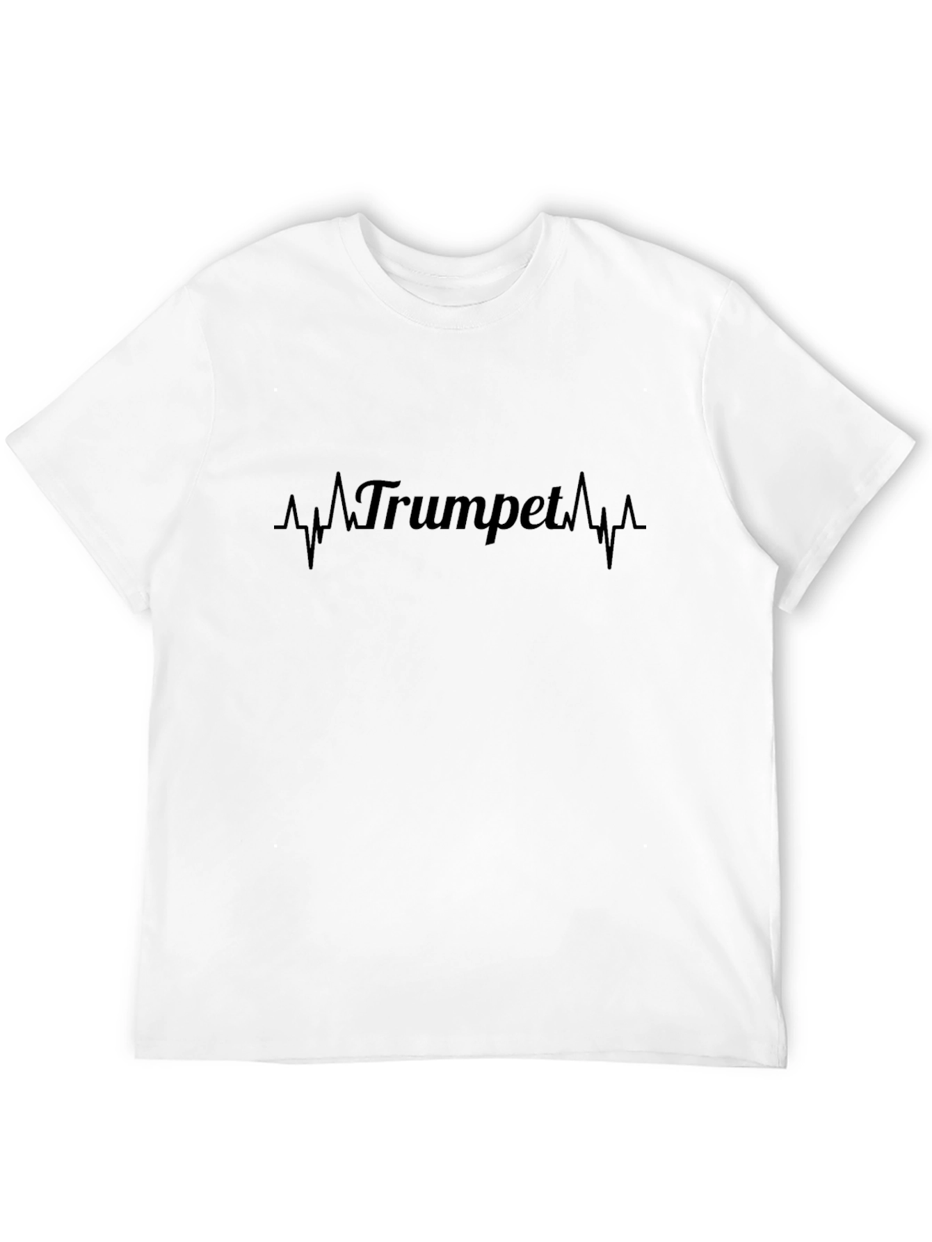 Trumpet Heartbeat Graphic Black T-Shirt
