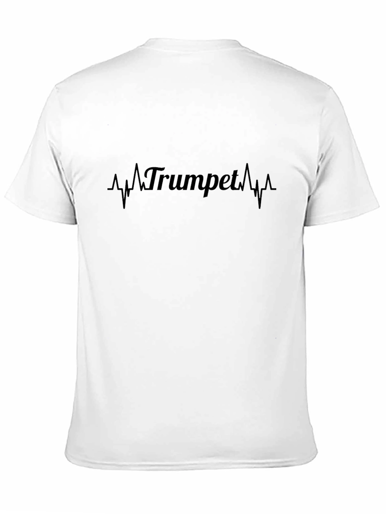 Trumpet Heartbeat Graphic Black T-Shirt