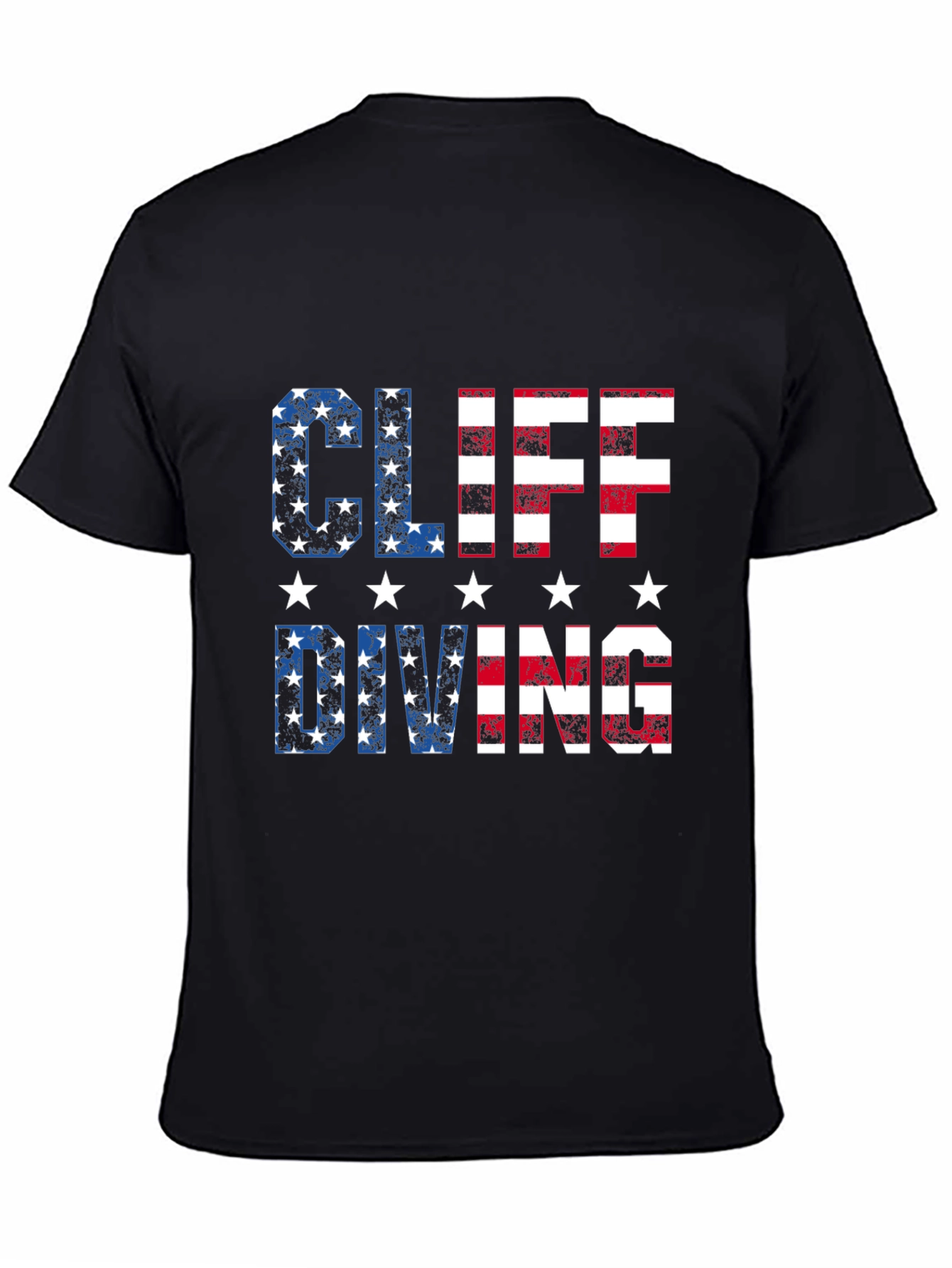 Cliff Diving USA Flag T-Shirt